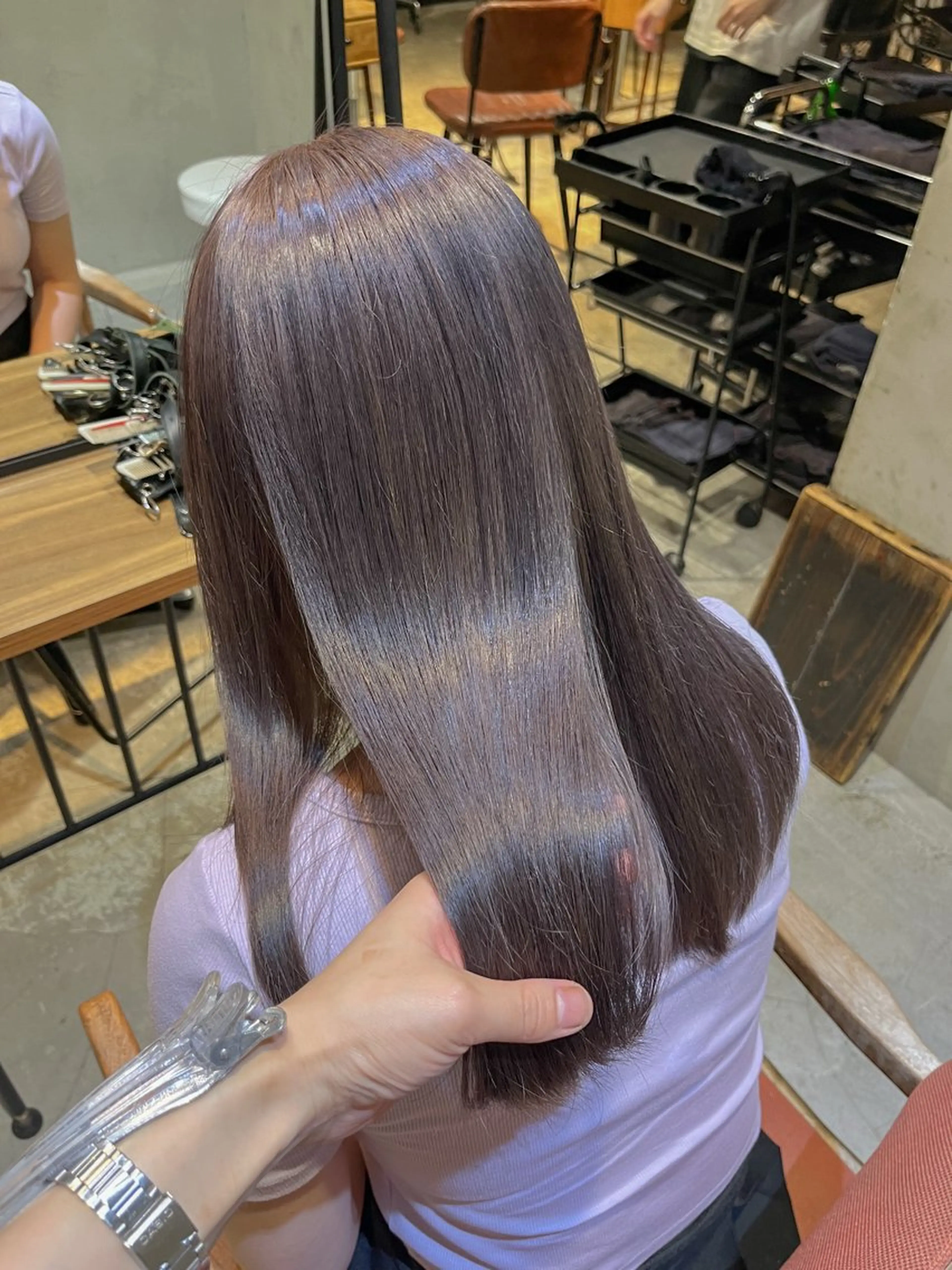 セミロング カラー ベージュカラー ブリーチ ブロンド ケアブリーチ ダブルカラー カット ヘアカラー トリートメント ヘアセット 似合わせハイトーン 🍯ayumi🍯のヘアスタイル