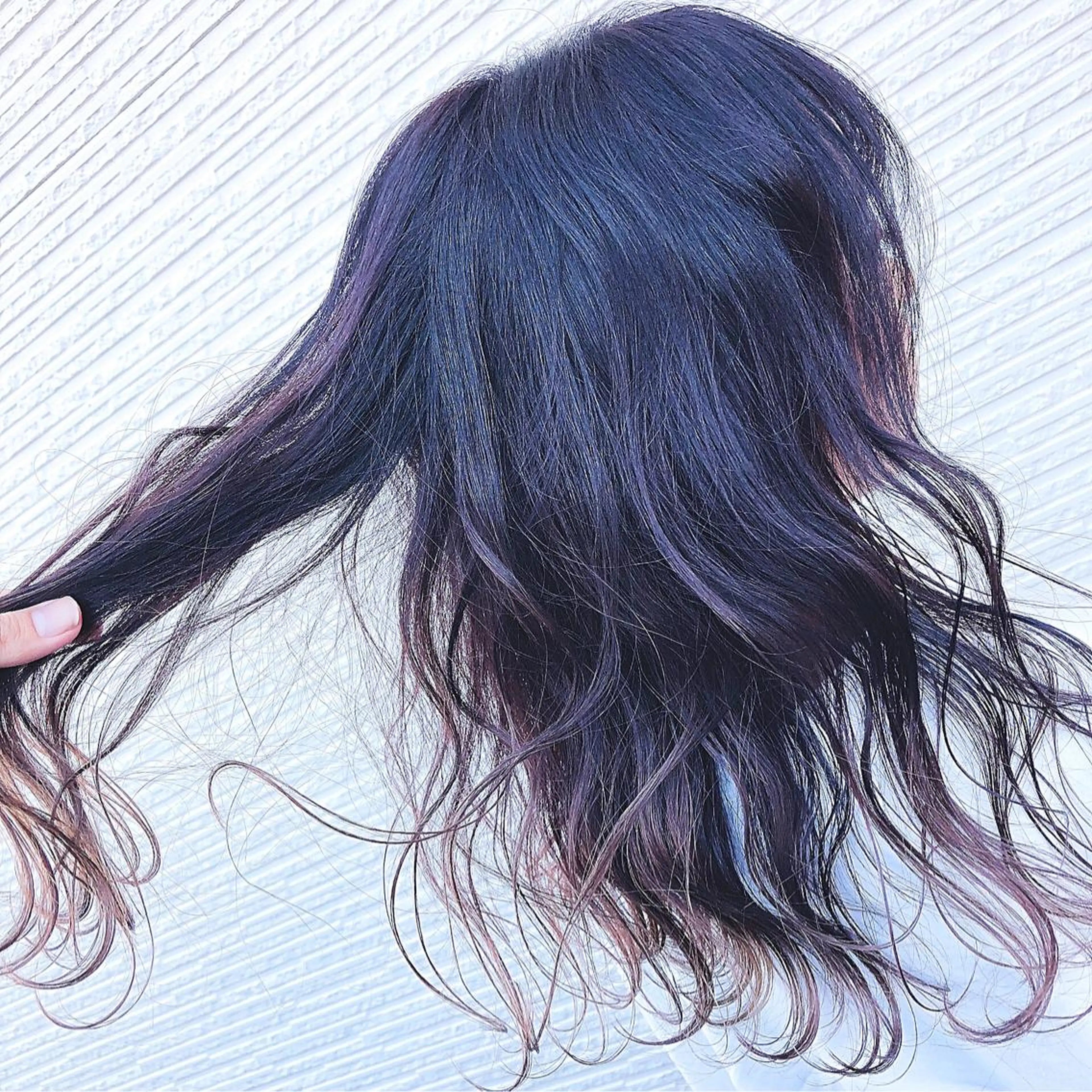 セミロング カラー ピンクカラー ピンクパープル パープルカラー 名畑 裕貴のヘアスタイル