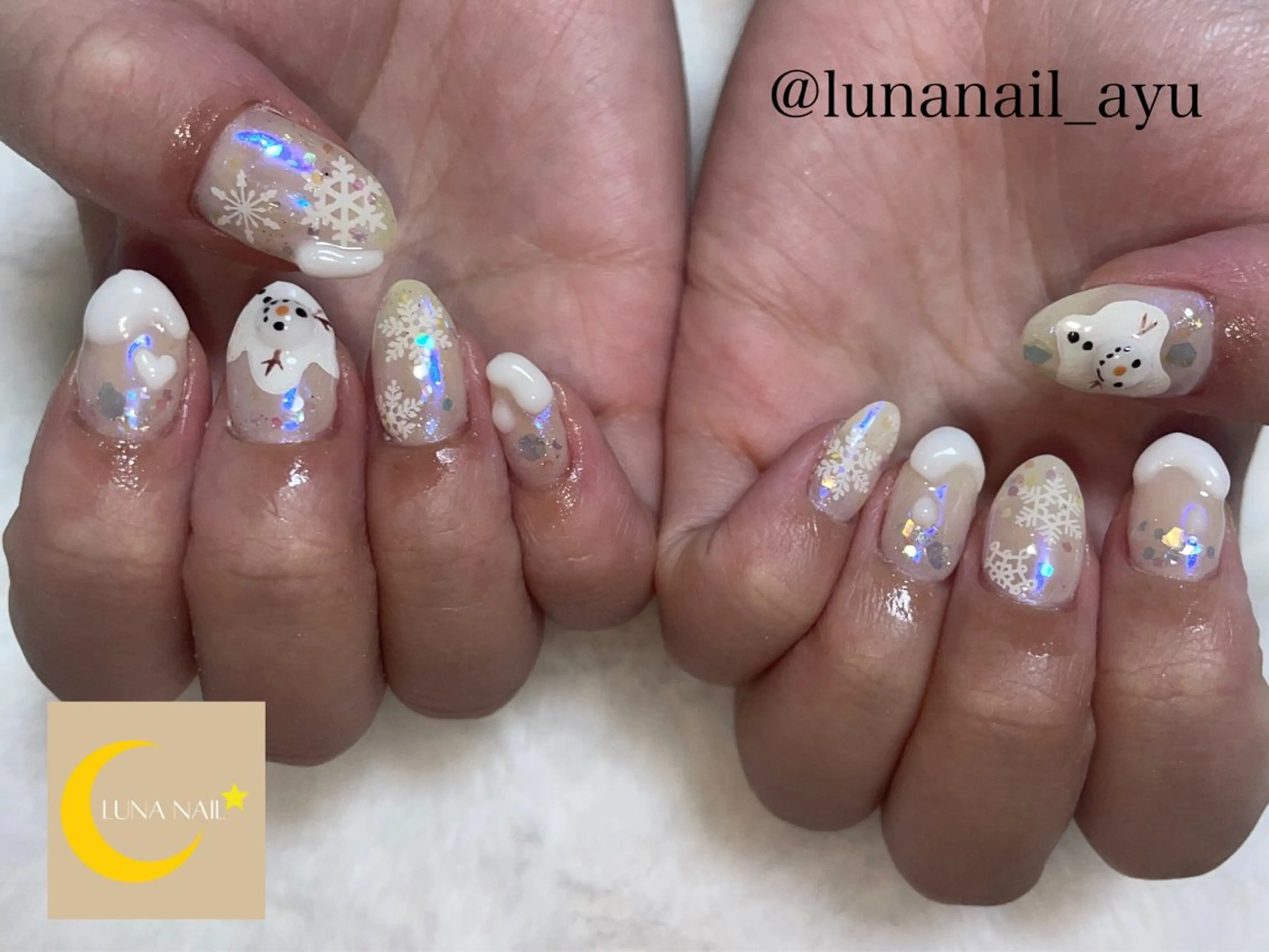 ネイル 冬ネイル ハンドネイル 🌙LUNA  NAIL⭐️所属・LUNA NAIL ayuのネイルデザイン