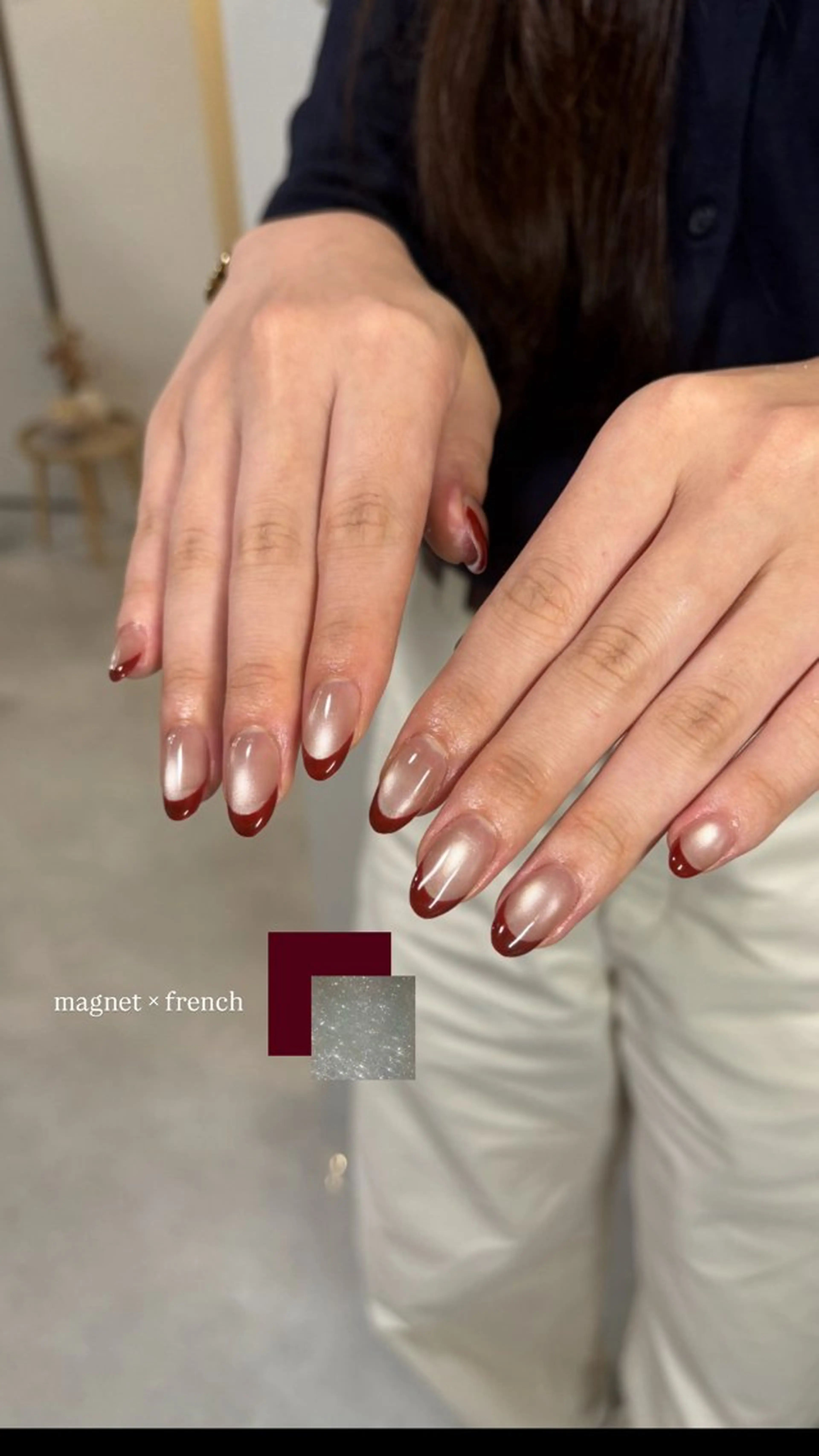 ネイル フレンチネイル マグネットネイル lb.nail yukiのネイルデザイン