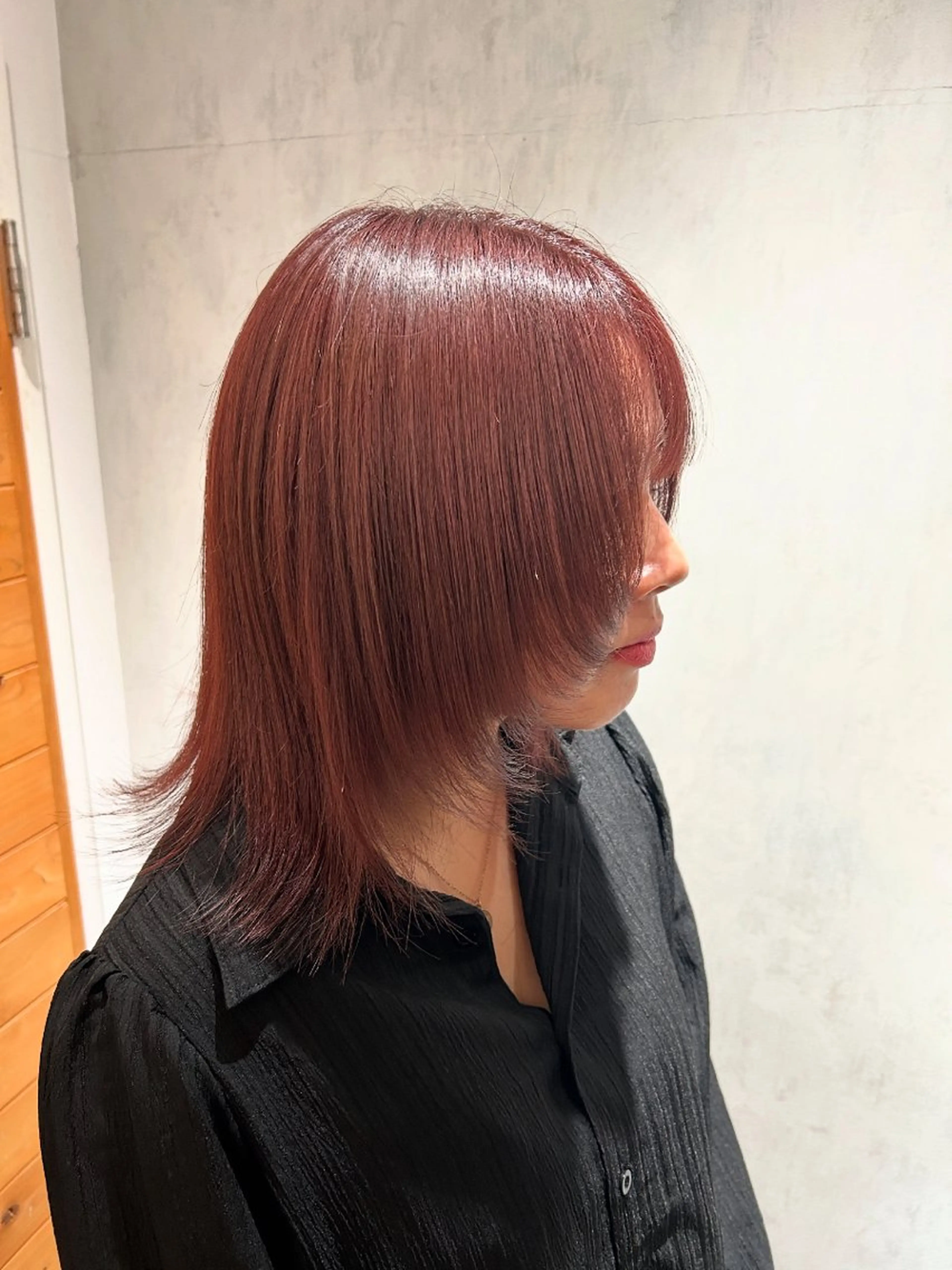 カラー ブリーチ ブリーチなしカラー オレンジ レッドカラー カット ヘアカラー ma am zee所属・篠原 一成のヘアスタイル