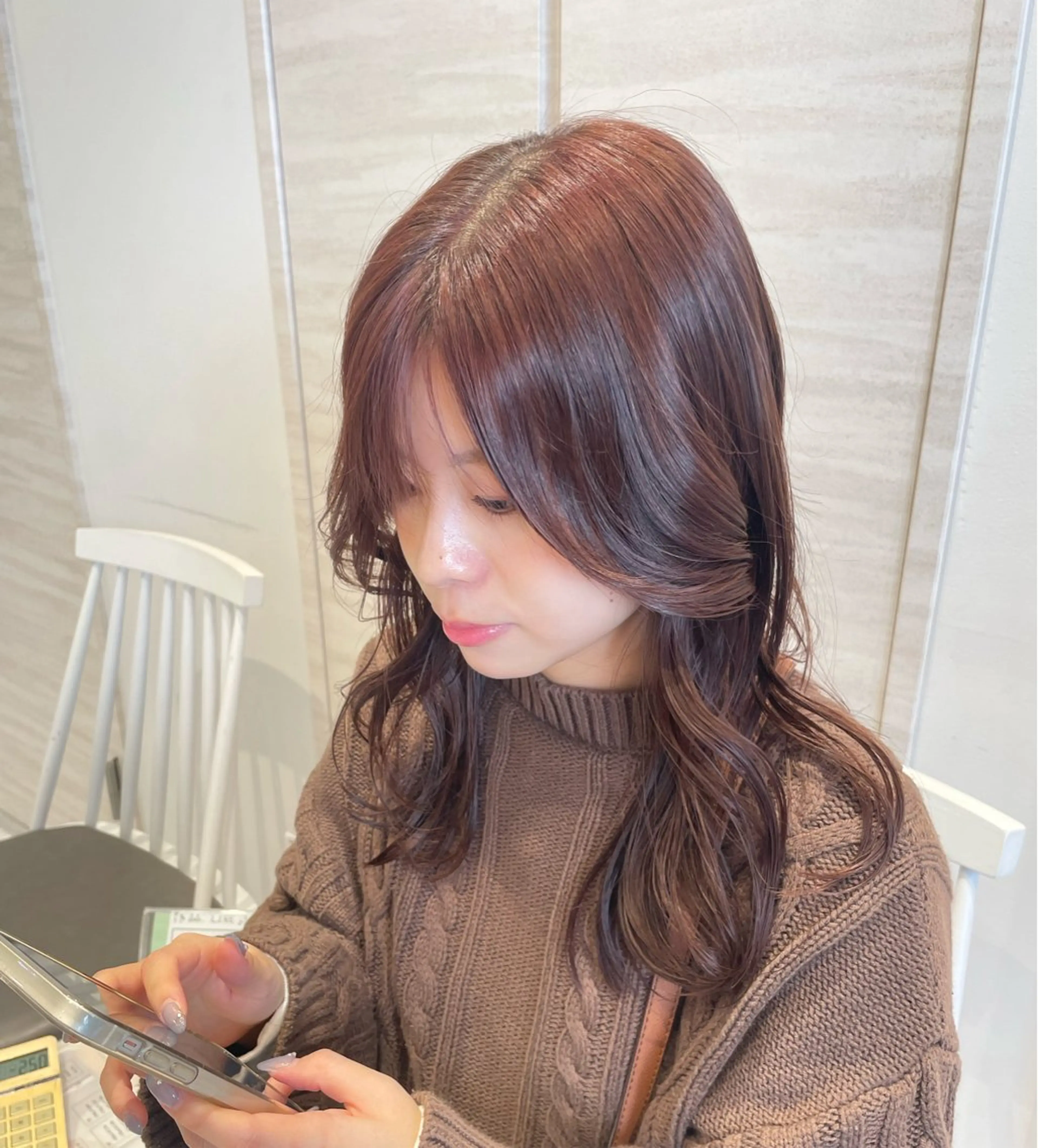 セミロング カラー ブラウンカラー ピンクカラー ピンクブラウン allusion天王寺店所属・allusion 藤川の眉毛・アイブロウイメージ