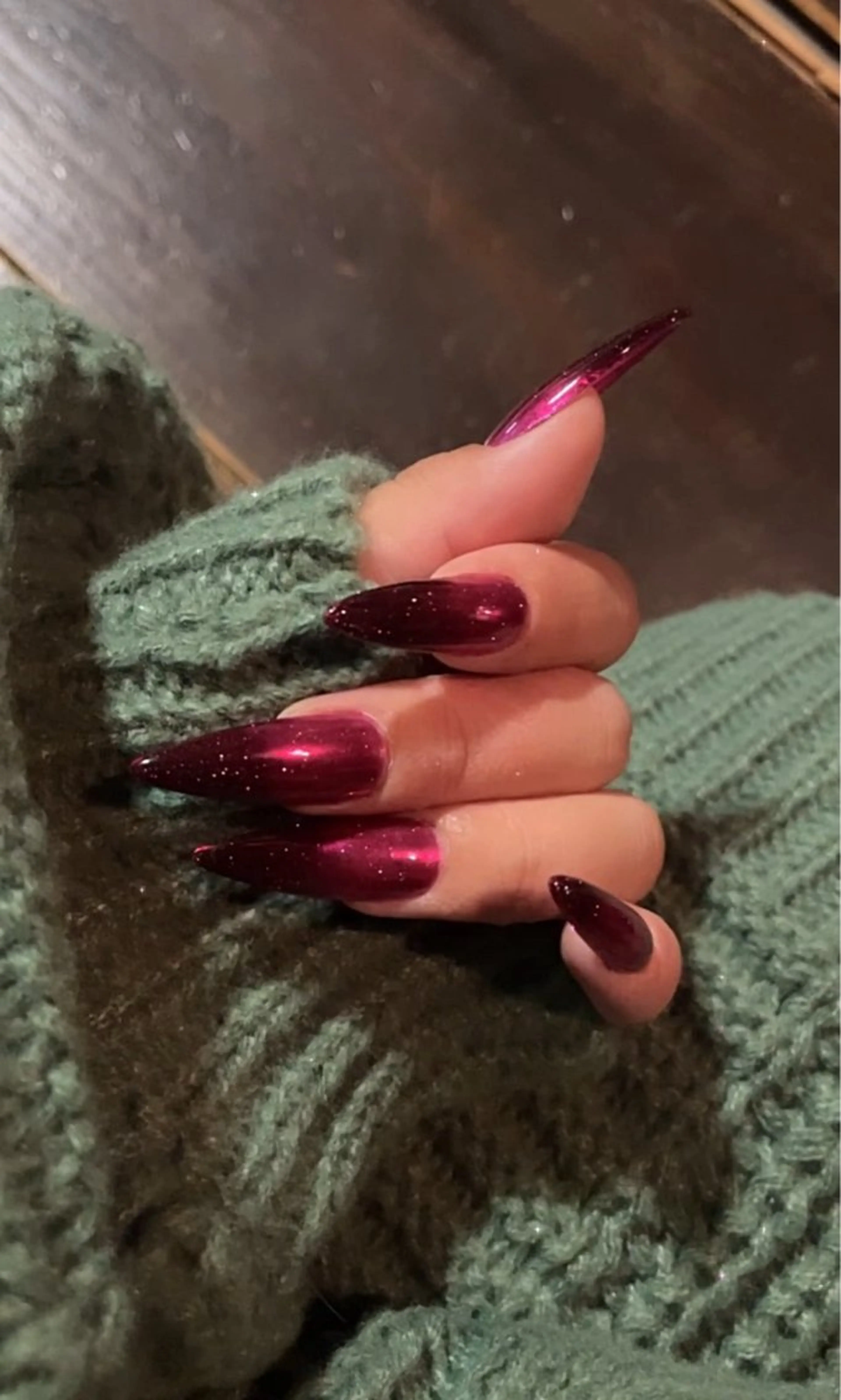 ネイル フラッシュネイル グラデーション キラキラネイル ミラーネイル 冬ネイル Ri-e's nailのネイルデザイン