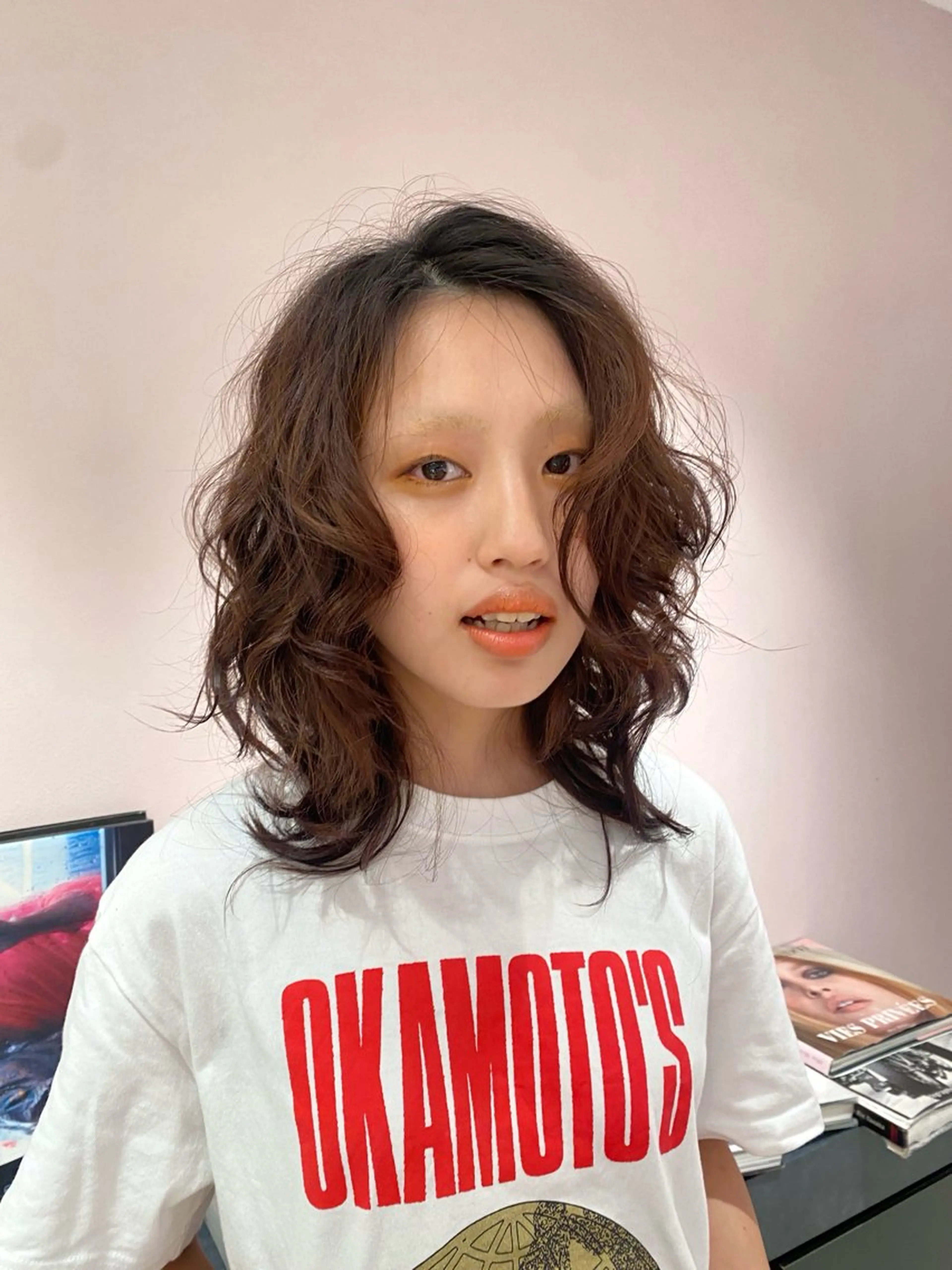 ミディアム パーマ 🫧Miyu パーマ 縮毛🫧のヘアスタイル