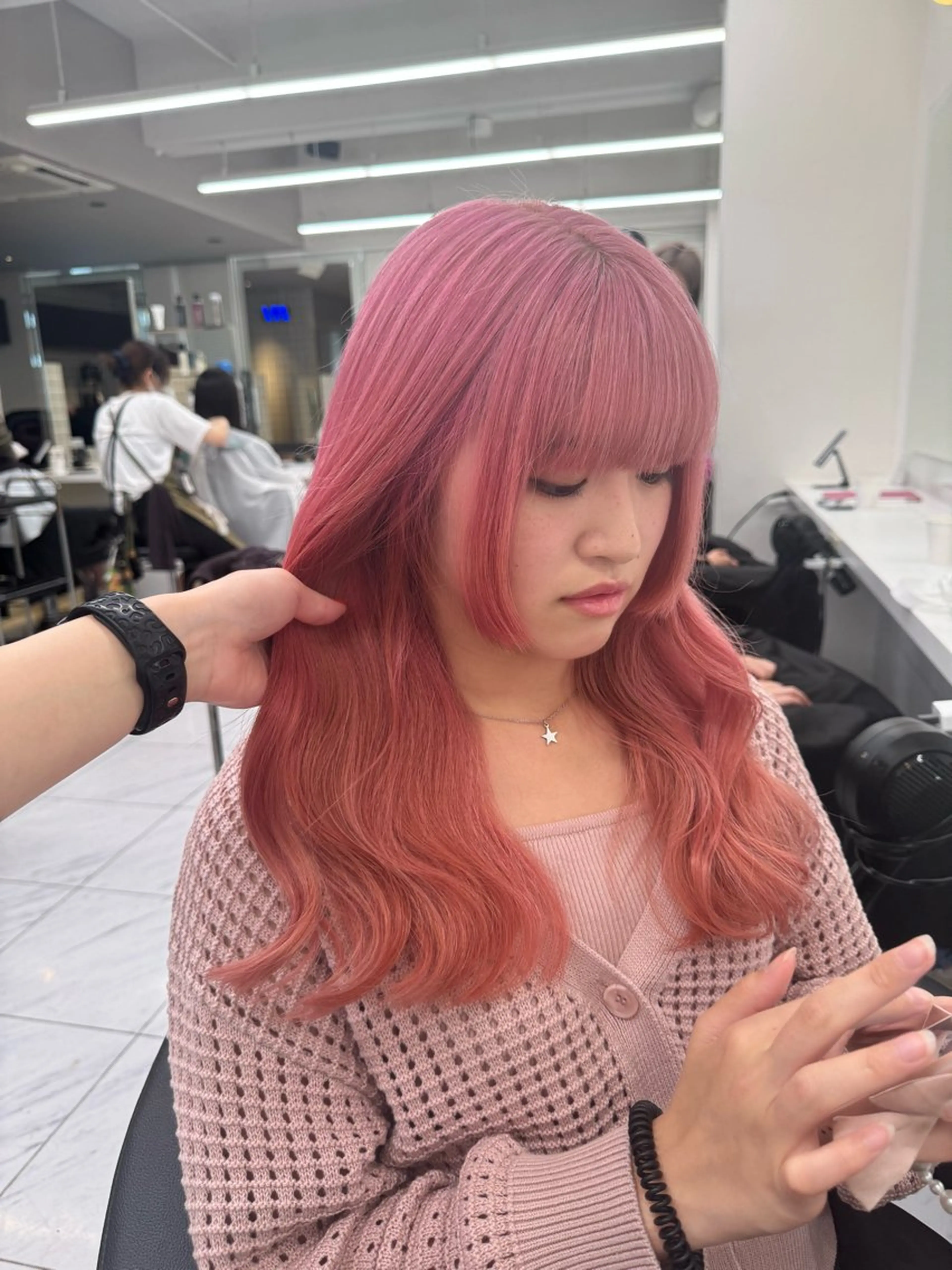 ロング カラー パーマ ヘアアレンジ メンズ キッズ 🍒暖色系 カラー🍒MEIのヘアスタイル
