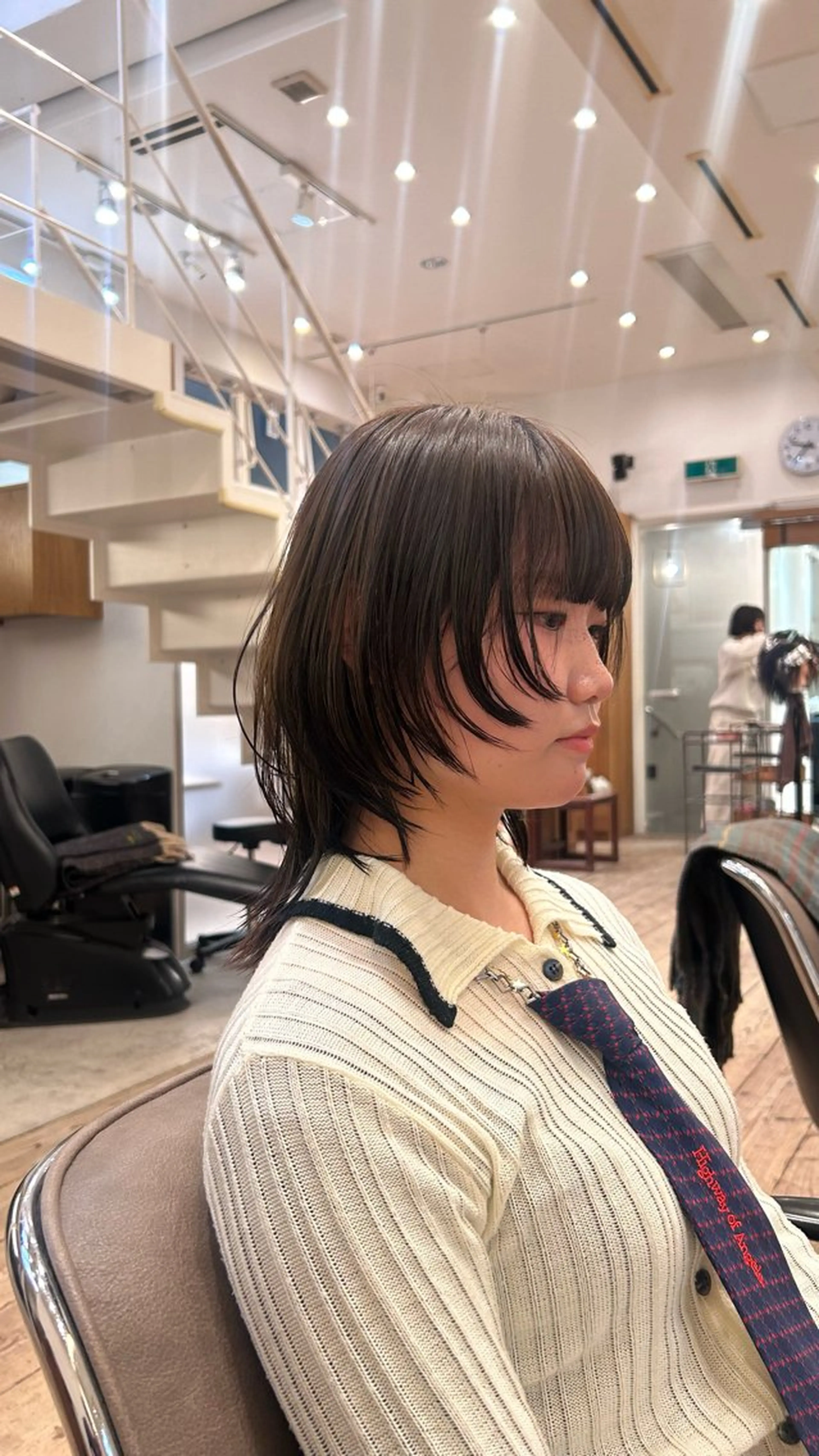 ミディアム カラー ミディアムレイヤー 顔まわりレイヤー レイヤーカット ウルフカット ウルフレイヤー 🌿ボブ パーマ高橋啓太🌿のヘアスタイル