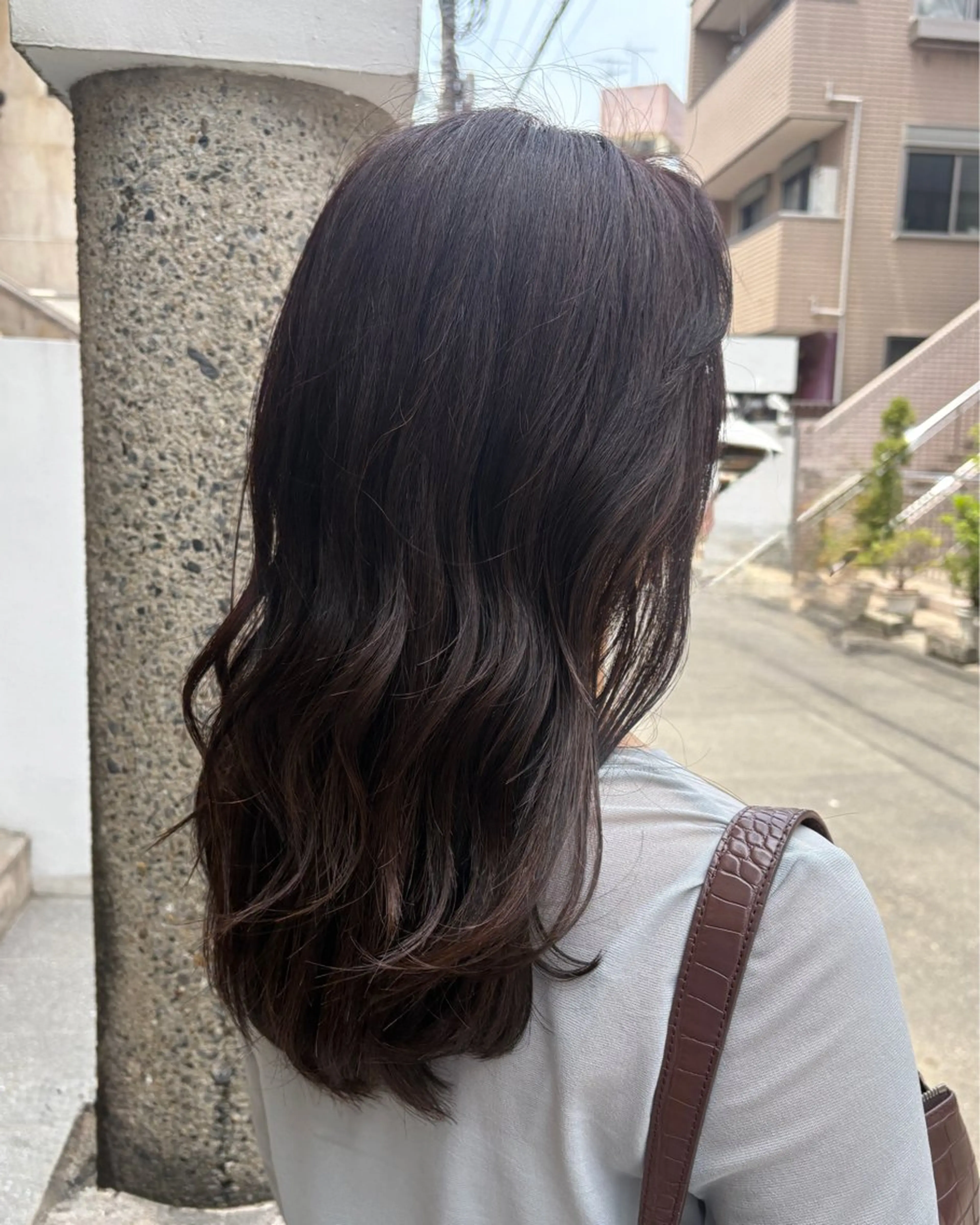 ロング カラー ブラウンカラー ココアブラウン ハイライトカラー ハイライト DX SHARE SALON所属・ツヤ感白髪ぼかし KEIKOのヘアスタイル