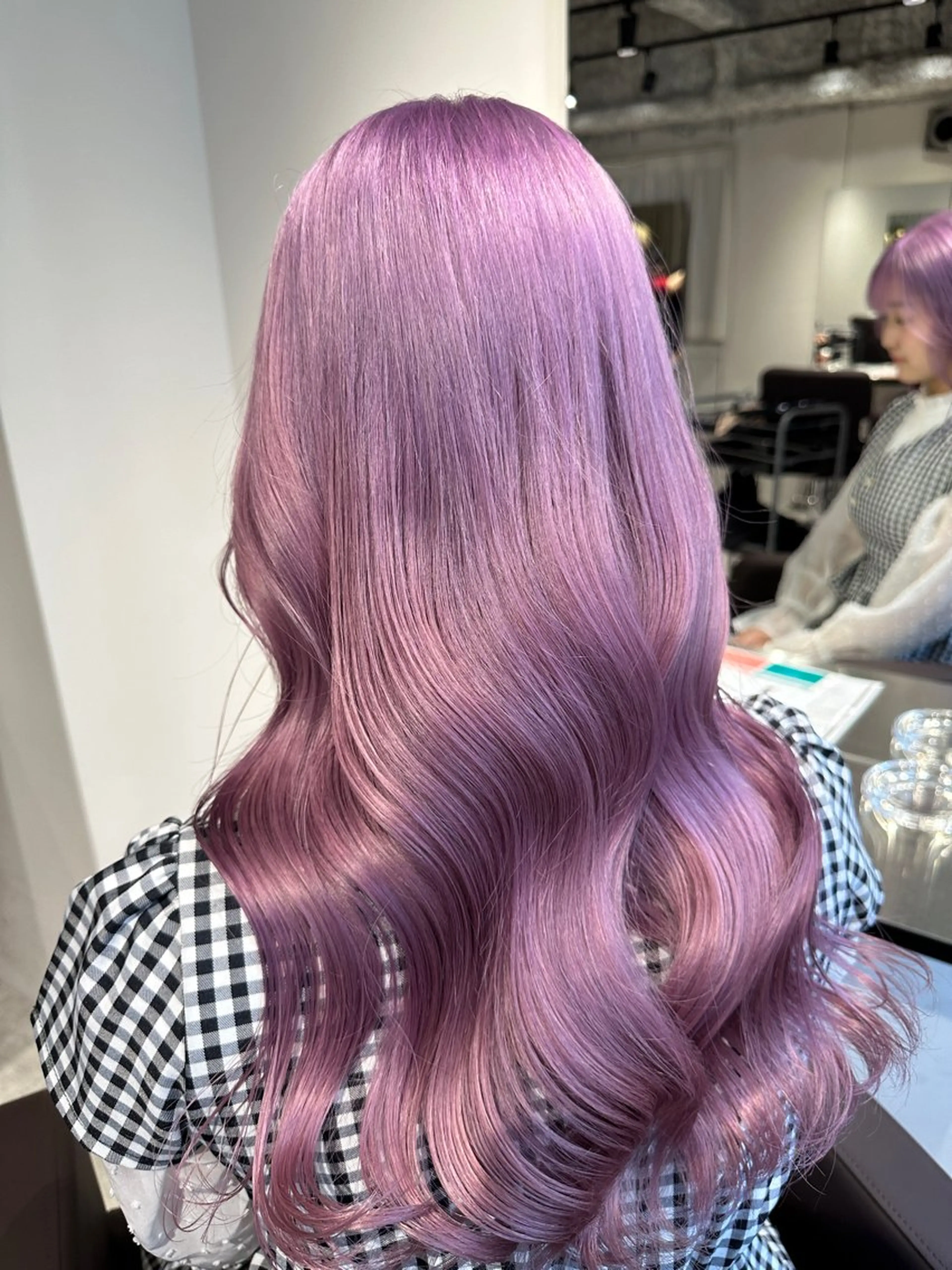 ロング カラー ブリーチ ダブルカラー ラベンダーカラー ピンクカラー ピンクラベンダー 心斎橋/カラーモデル /Amiruのヘアスタイル