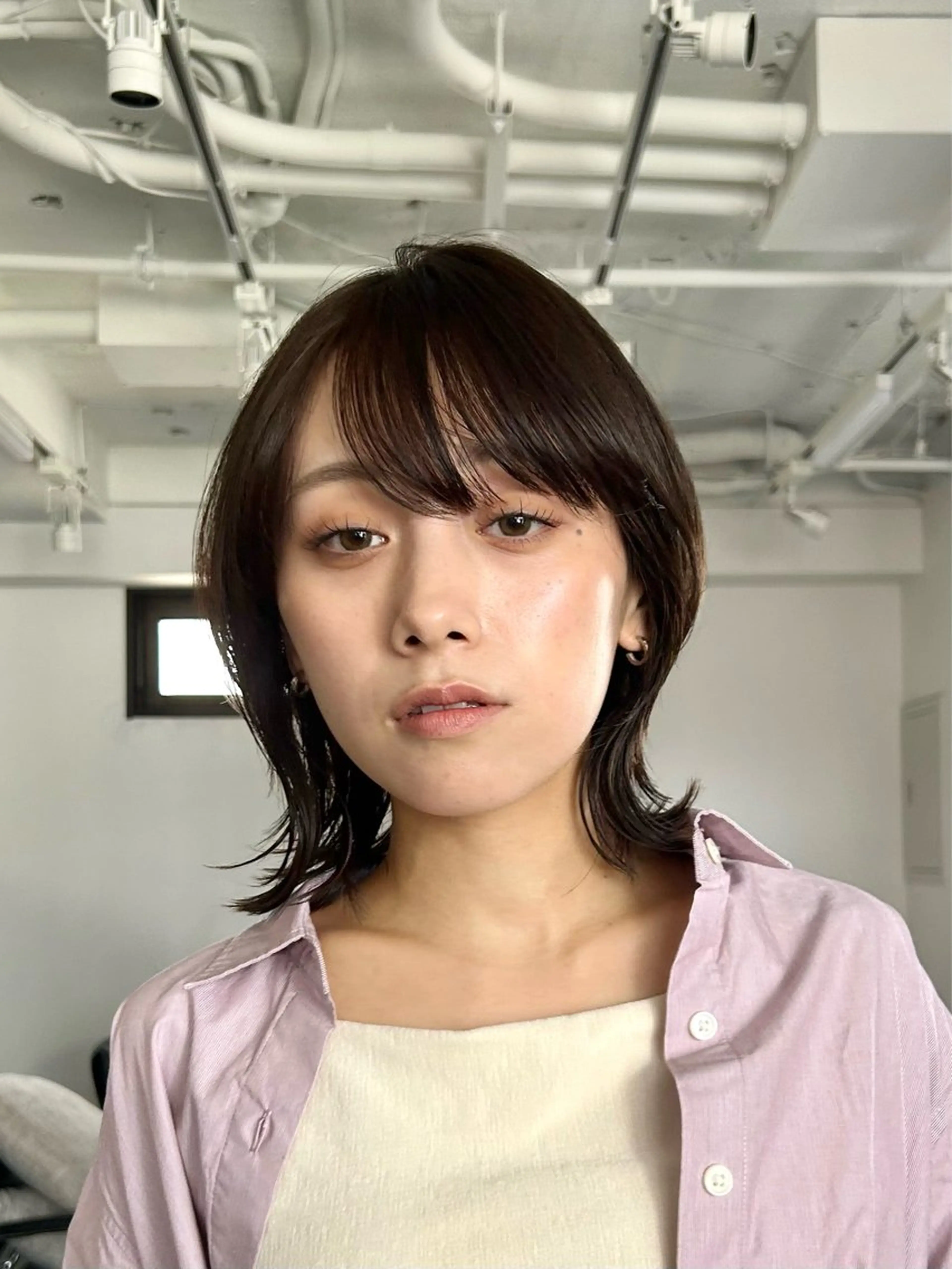 ミディアム ボブ くびれヘア カット ヘアカラー トリートメント 結べるくびれボブ/透 明感カラーtaigaのヘアスタイル