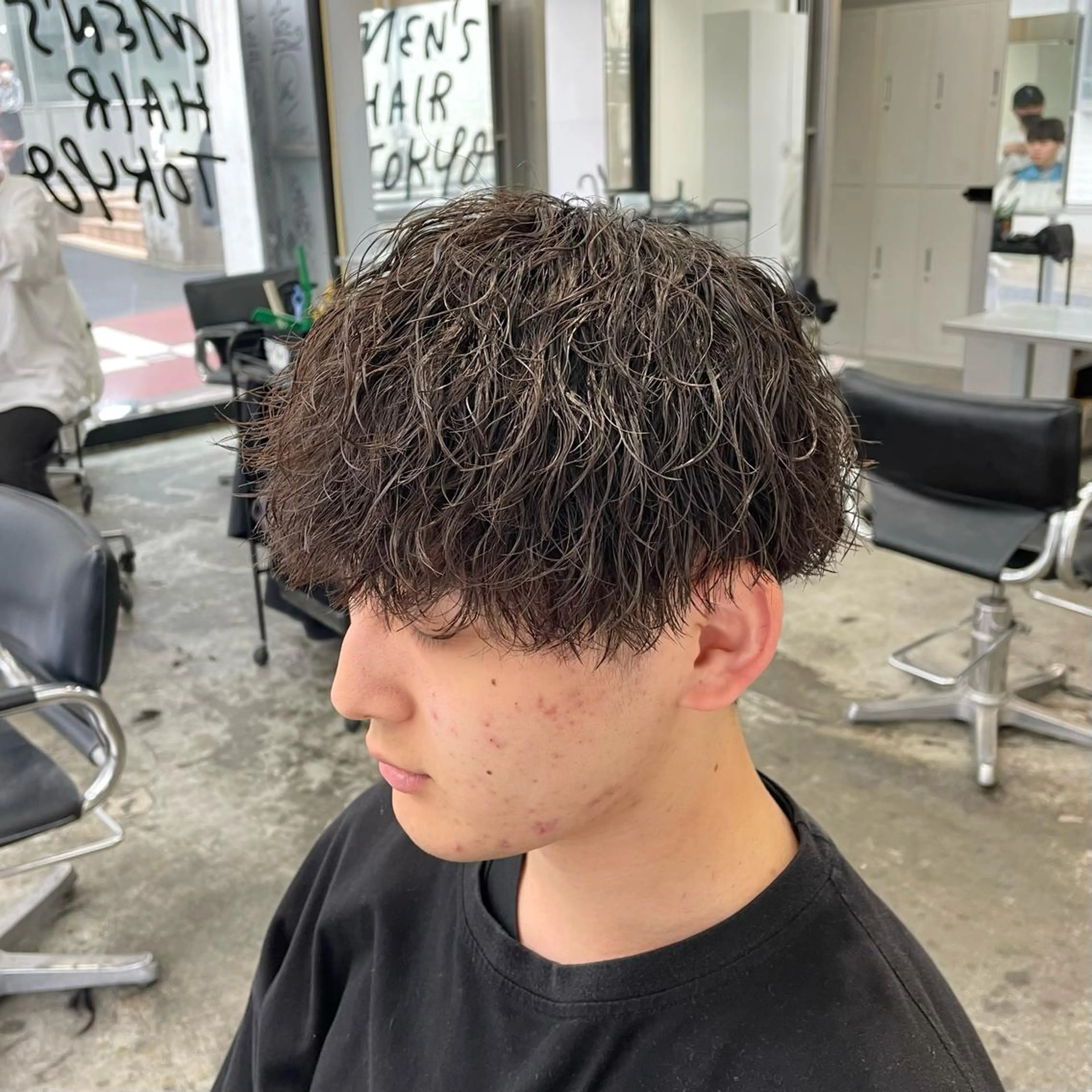 ショート パーマ メンズ カット パーマ メンズ特化美容師/ 藤戸 椋のヘアスタイル