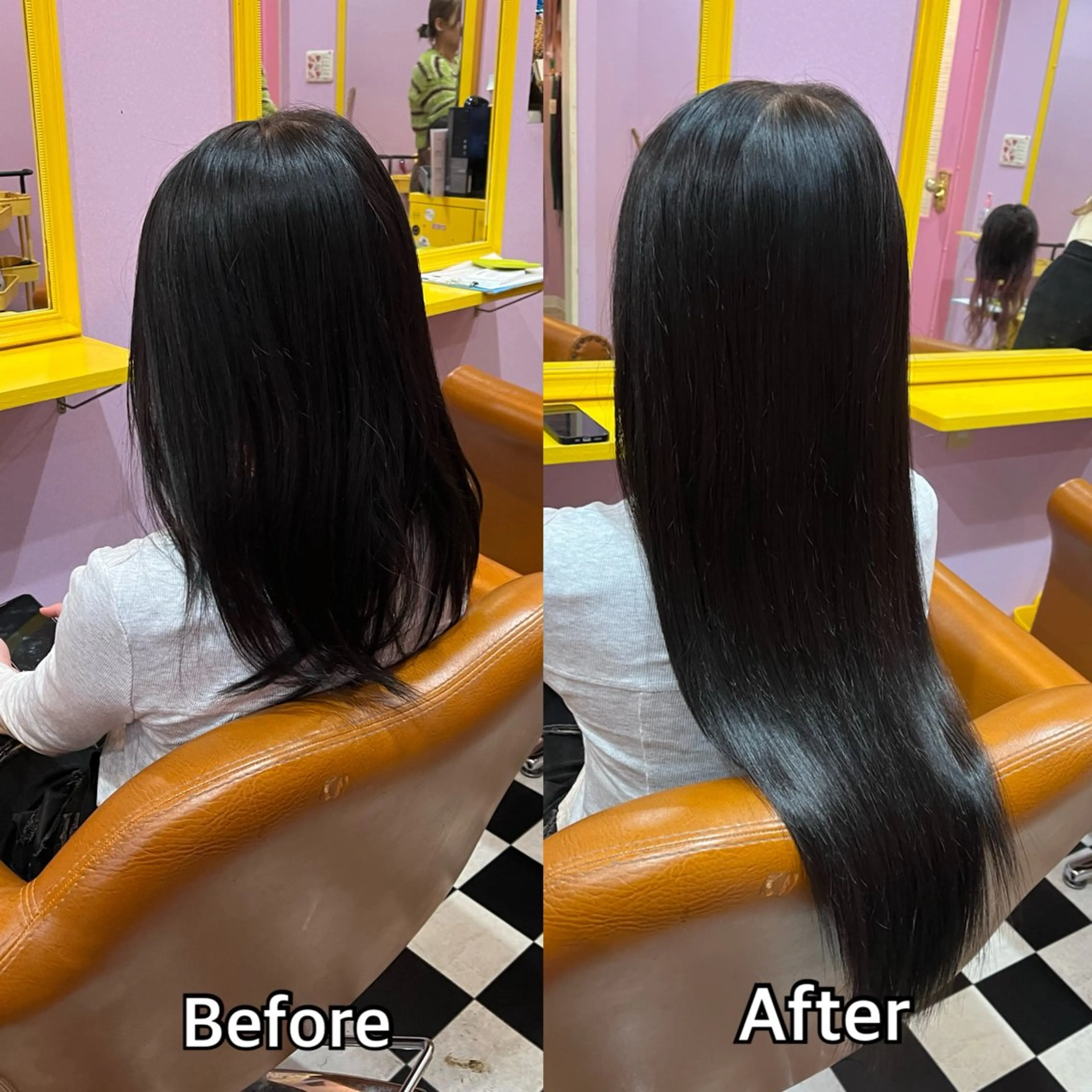 ロング エクステ シール＋ちび編み込み エクステ梅田🐨のヘアスタイル