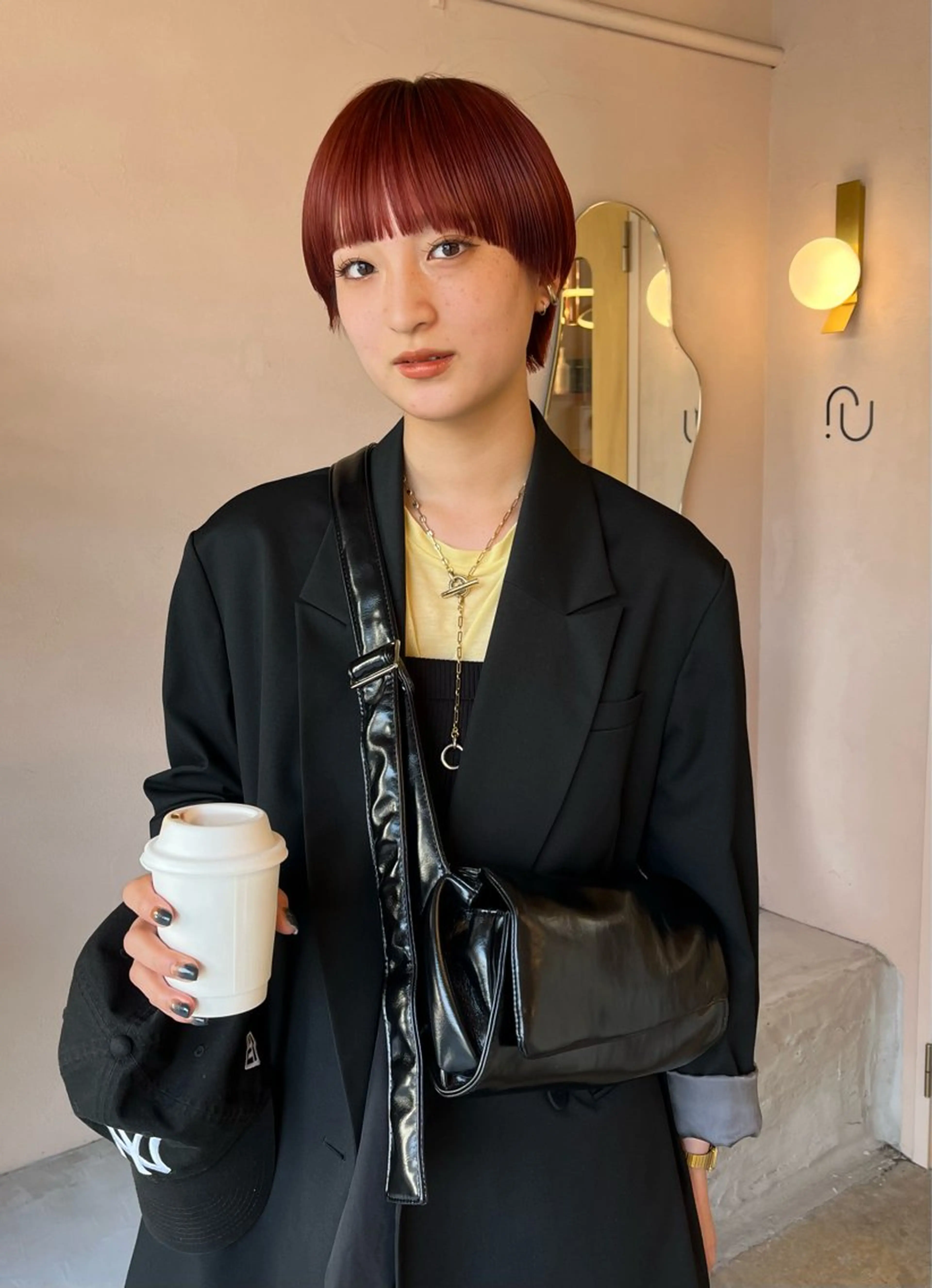 ショート カラー オレンジ ショートヘア iru所属・mi kiのヘアスタイル