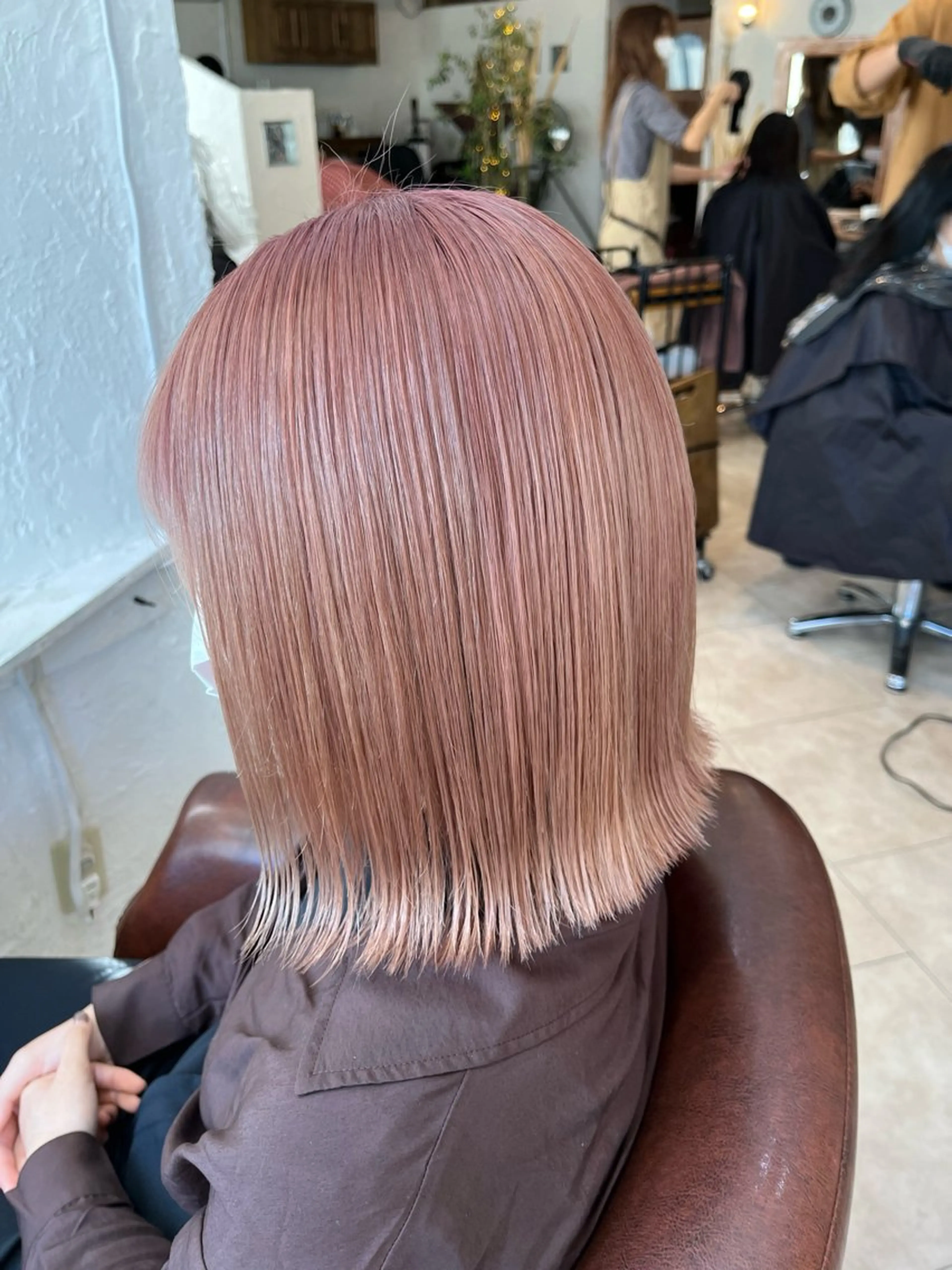 ミディアム カラー ベージュカラー 💛ハイトーン💛 りむのヘアスタイル