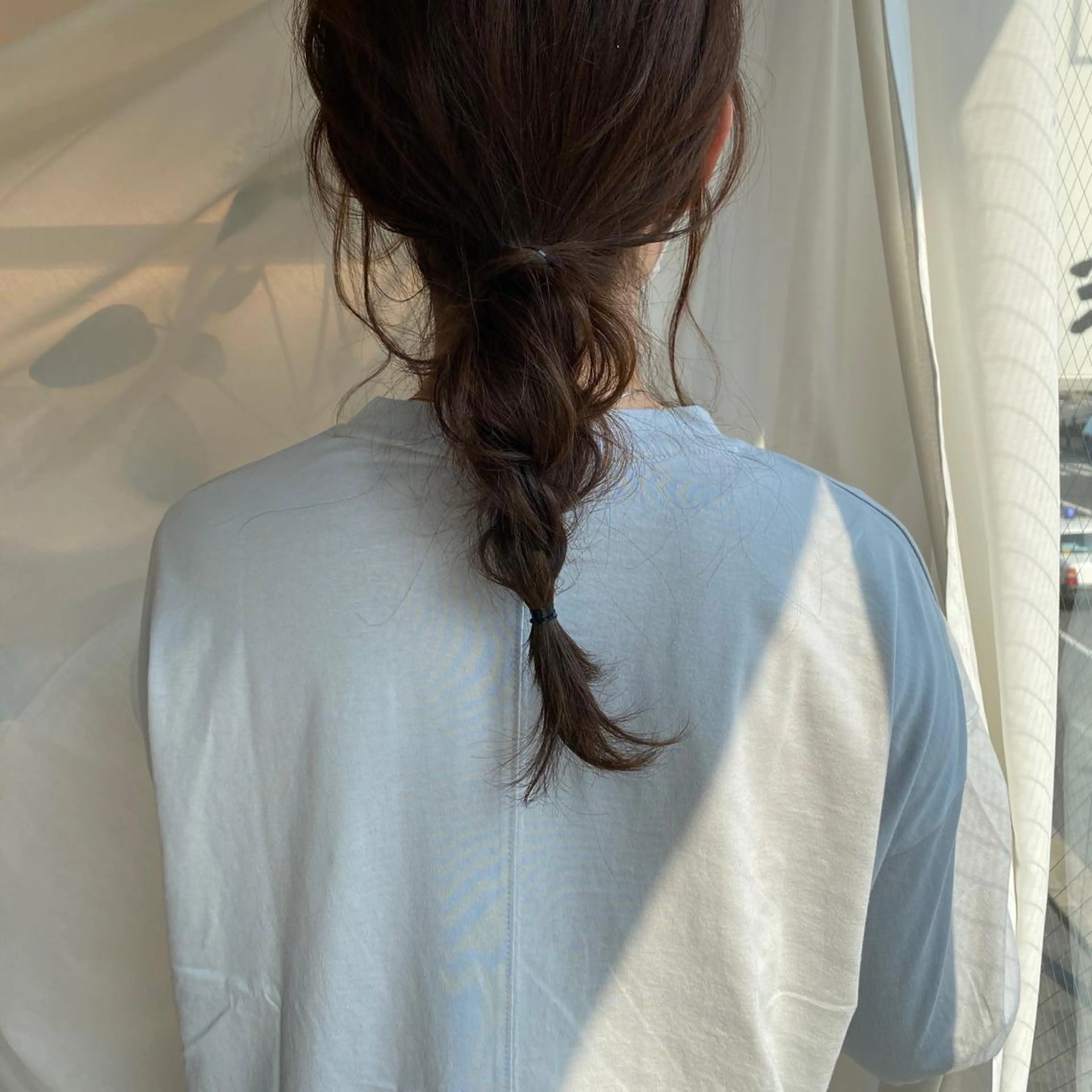ミディアム ヘアアレンジ 三つ編み 🤍似合わせパーマ 奥田沙耶🫧のヘアスタイル