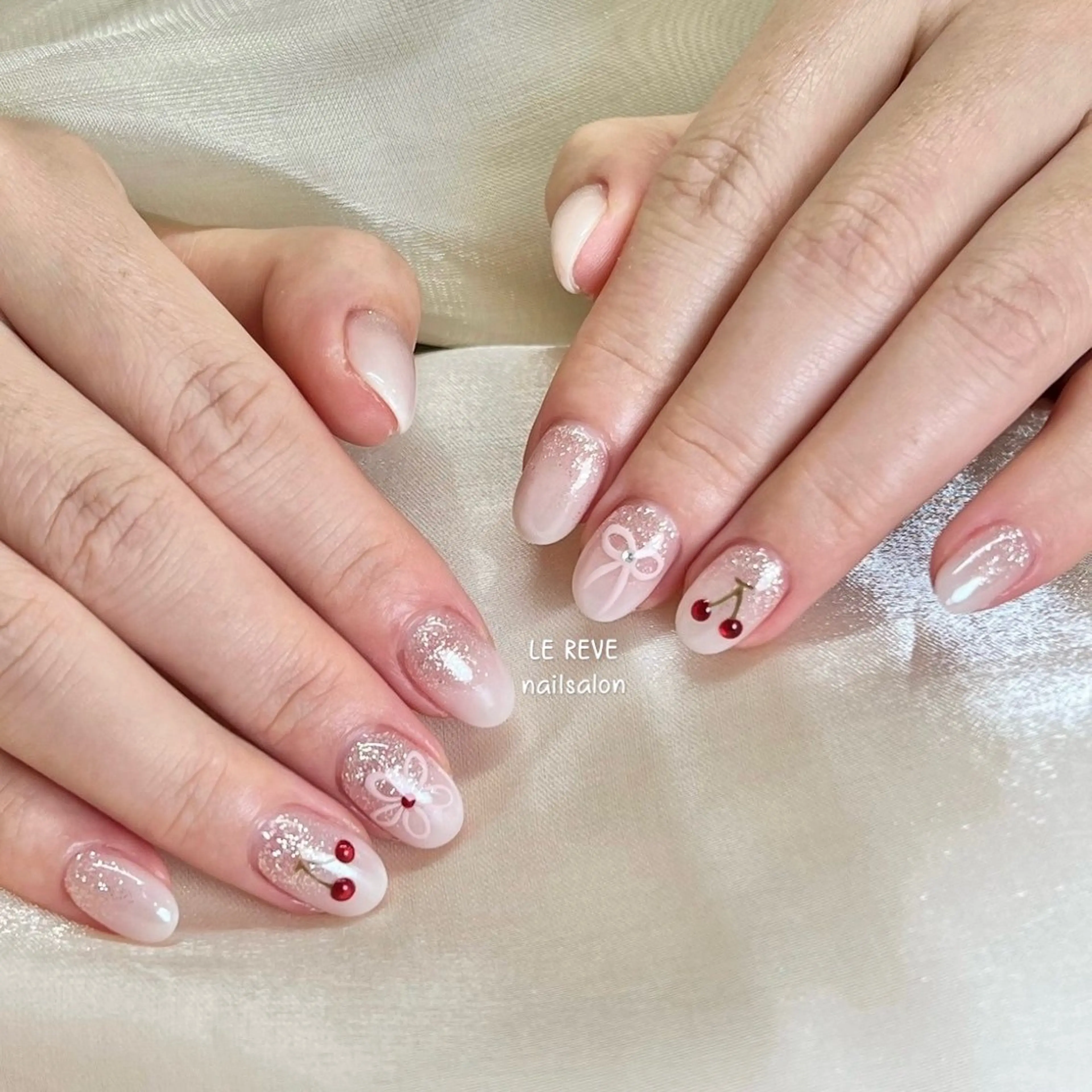 ネイル 韓国ネイル ニュアンスネイル シンプルネイル 夏ネイル ワンホンネイル ハンドネイル LE REVE nailsalonのネイルデザイン