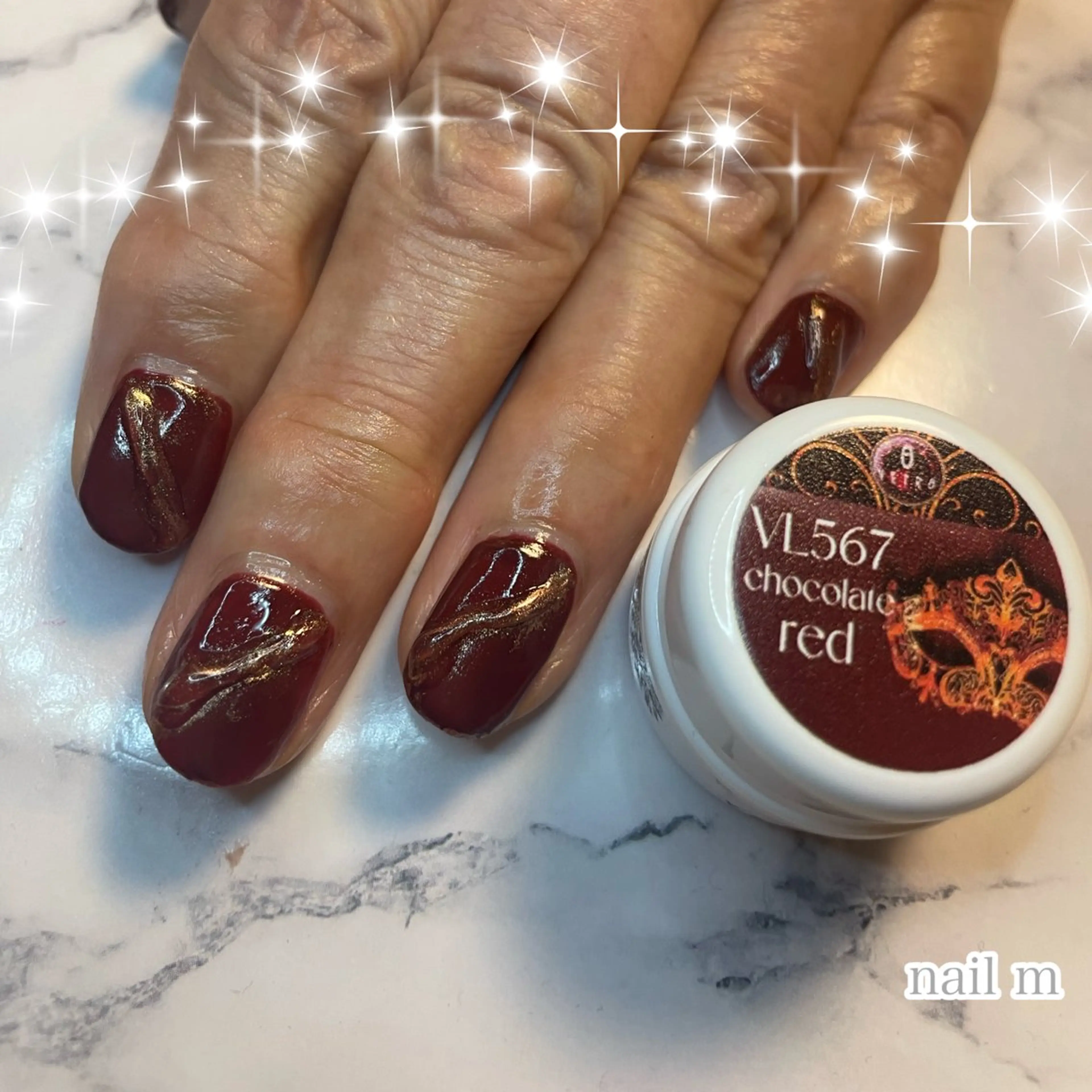 ネイル ボルドー ミラーネイル ワンカラーネイル NAIL★M 真紀のネイルデザイン