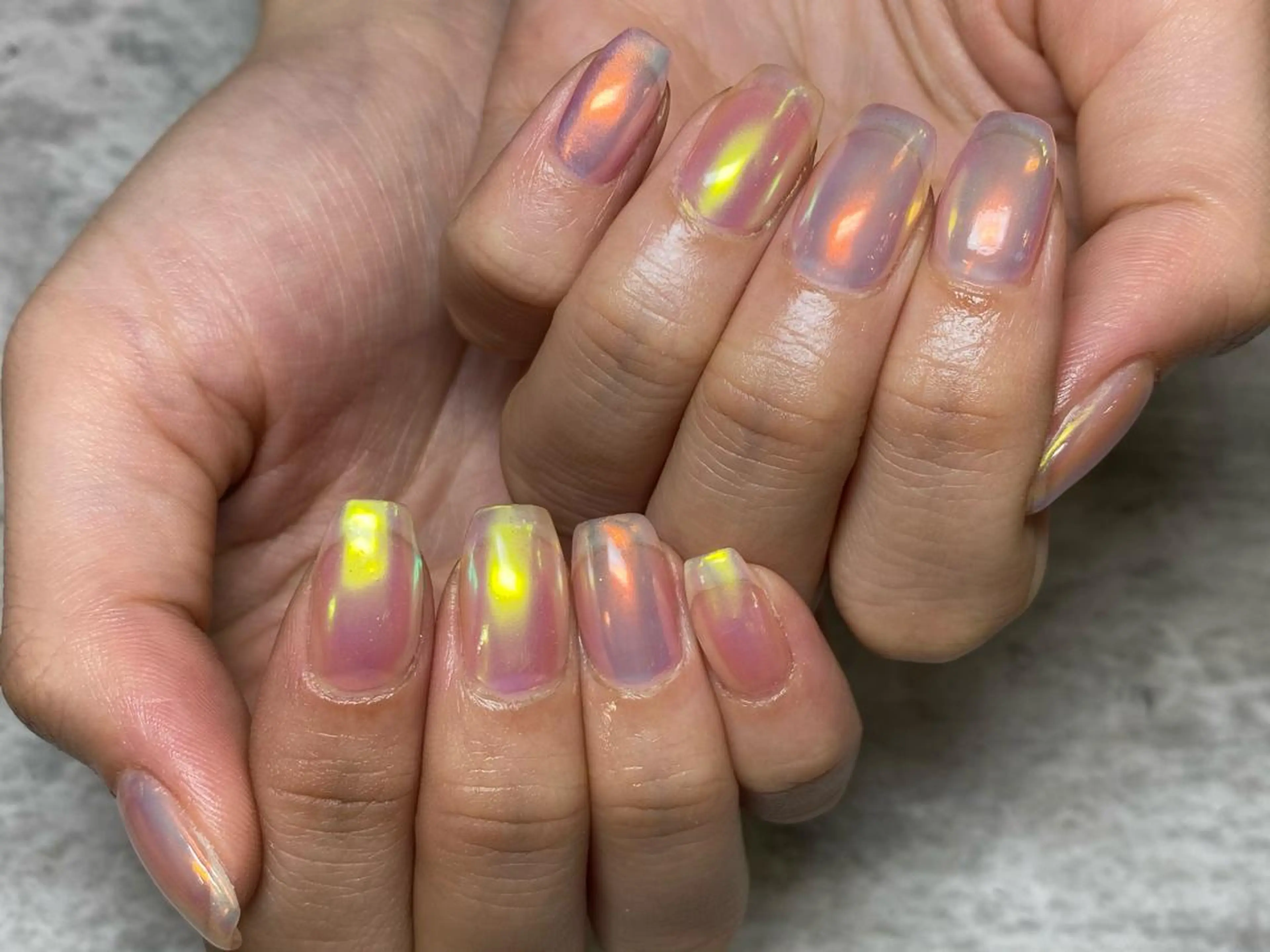 ネイル オーロラネイル L'ecrin所属・L'ecrin 田中のネイルデザイン