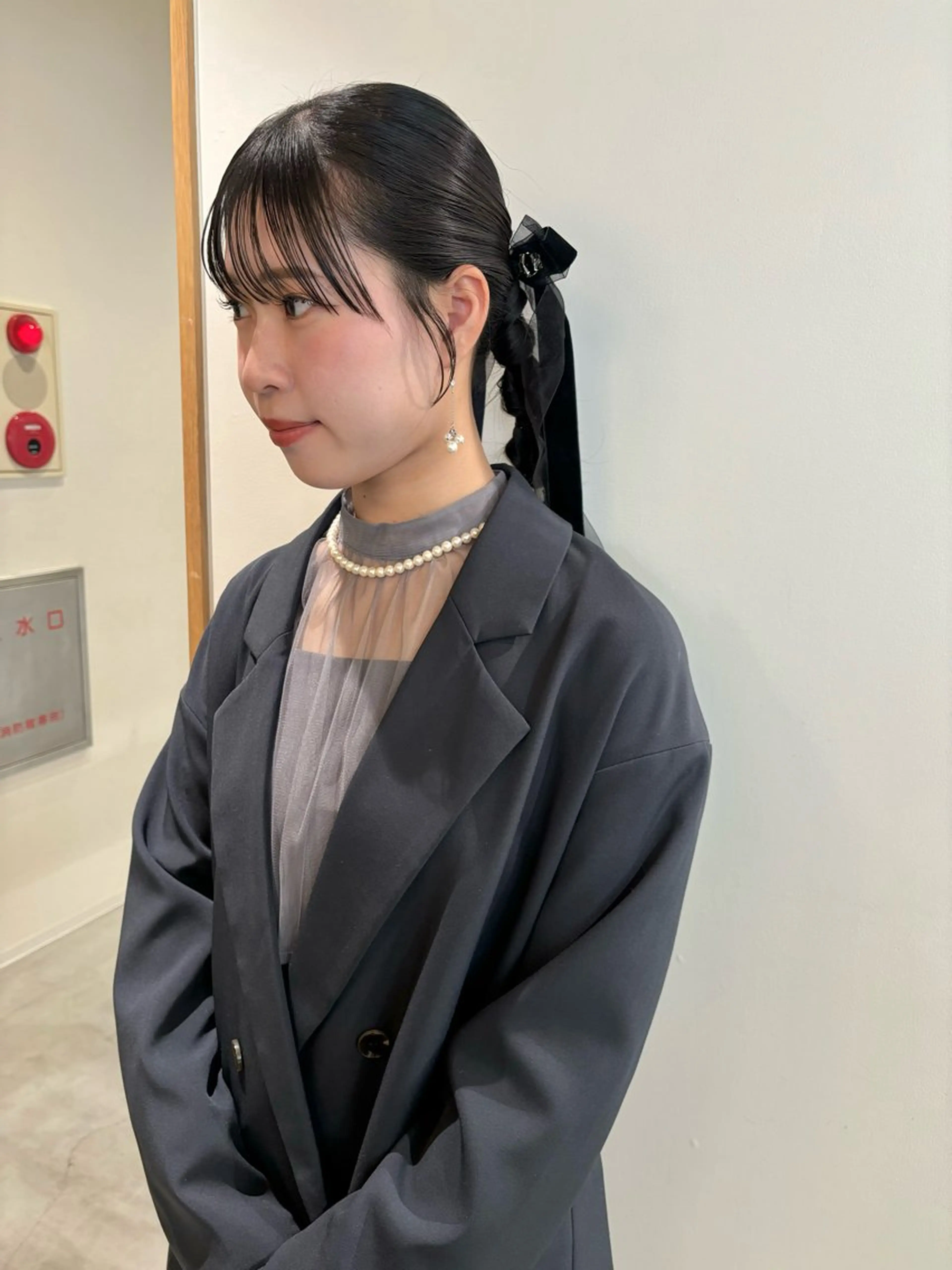 セミロング カラー ヘアアレンジ 結婚式・ブライダル mizuno mahoのヘアスタイル