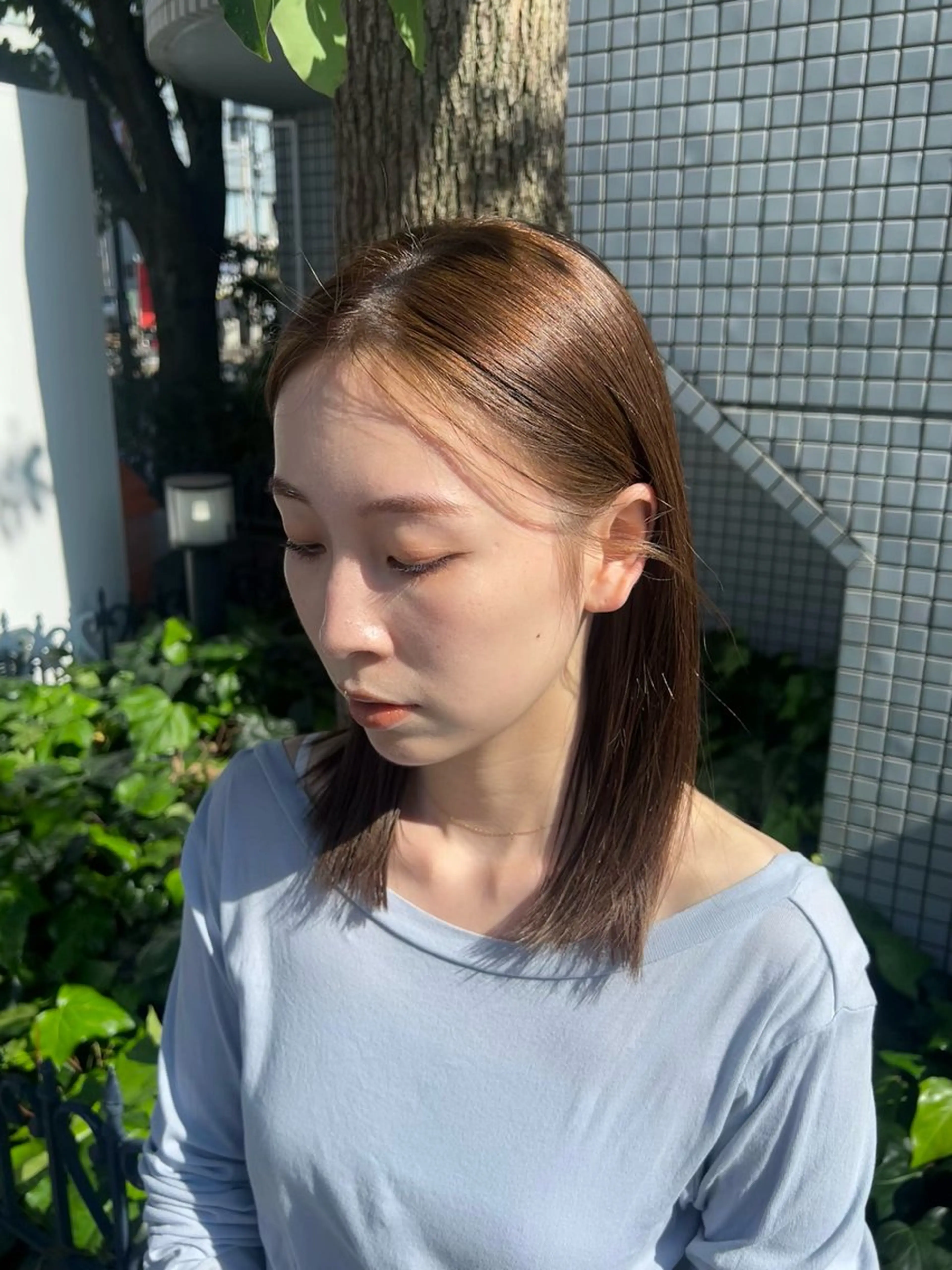 ミディアム カラー ヘアカラー トリートメント Umu所属・✳︎透明感カラー✳︎ ボブ✳︎nanaのヘアスタイル