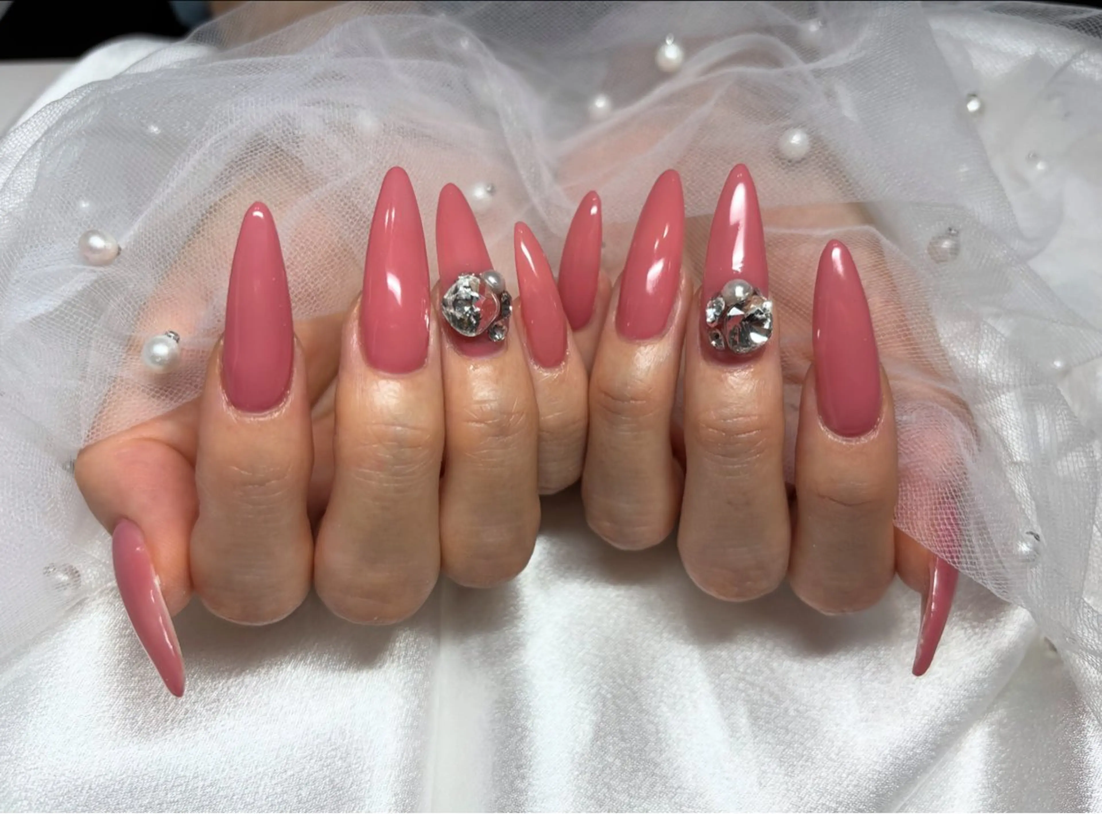 ネイル ワンカラーネイル ピンク 門真市ネイルサロン♡ KUMI.HANAのネイルデザイン