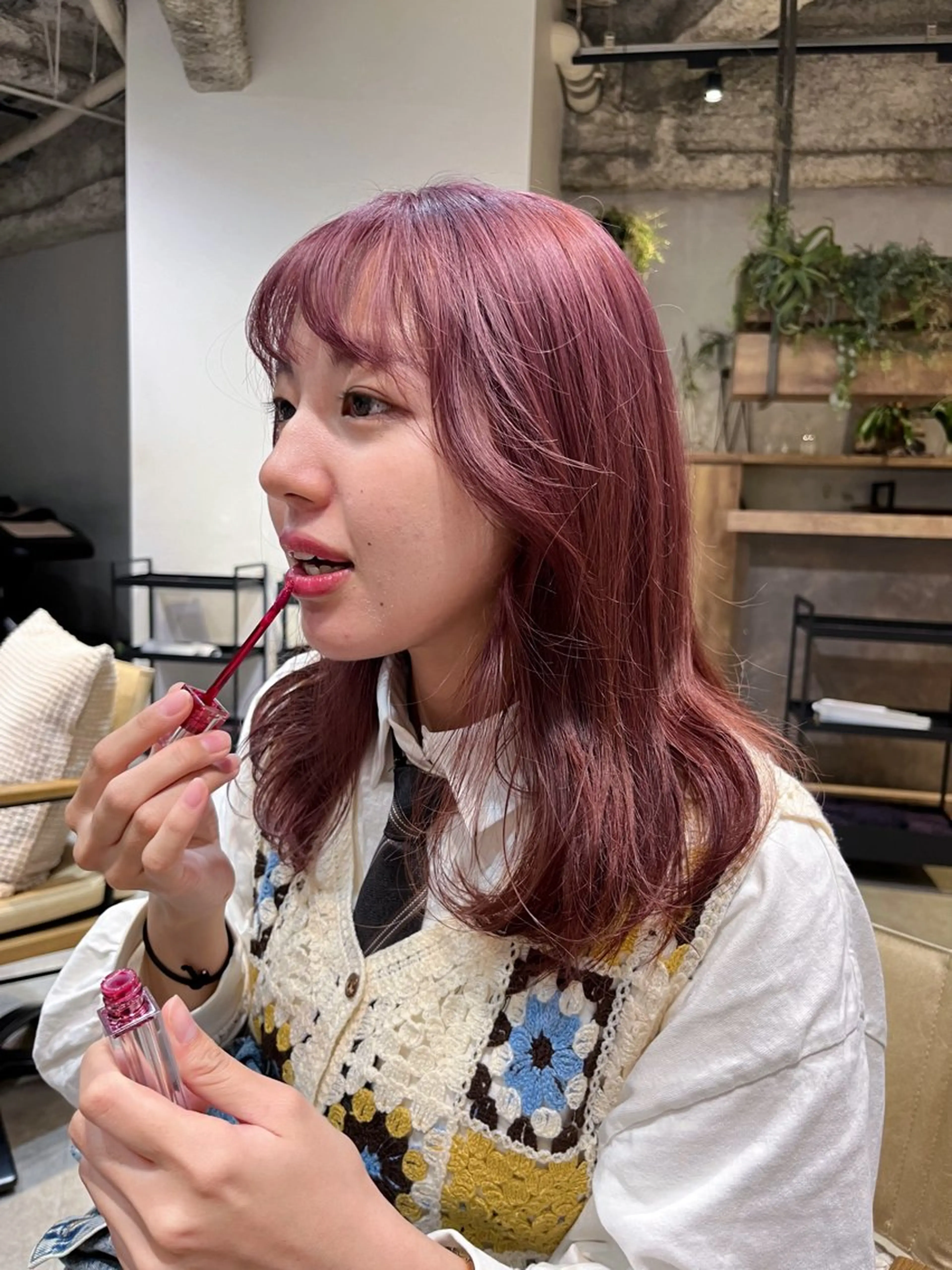 カラー ピンクカラー ヘアカラー トリートメント 🍒暖色カラー🍒 ueno aiのヘアスタイル