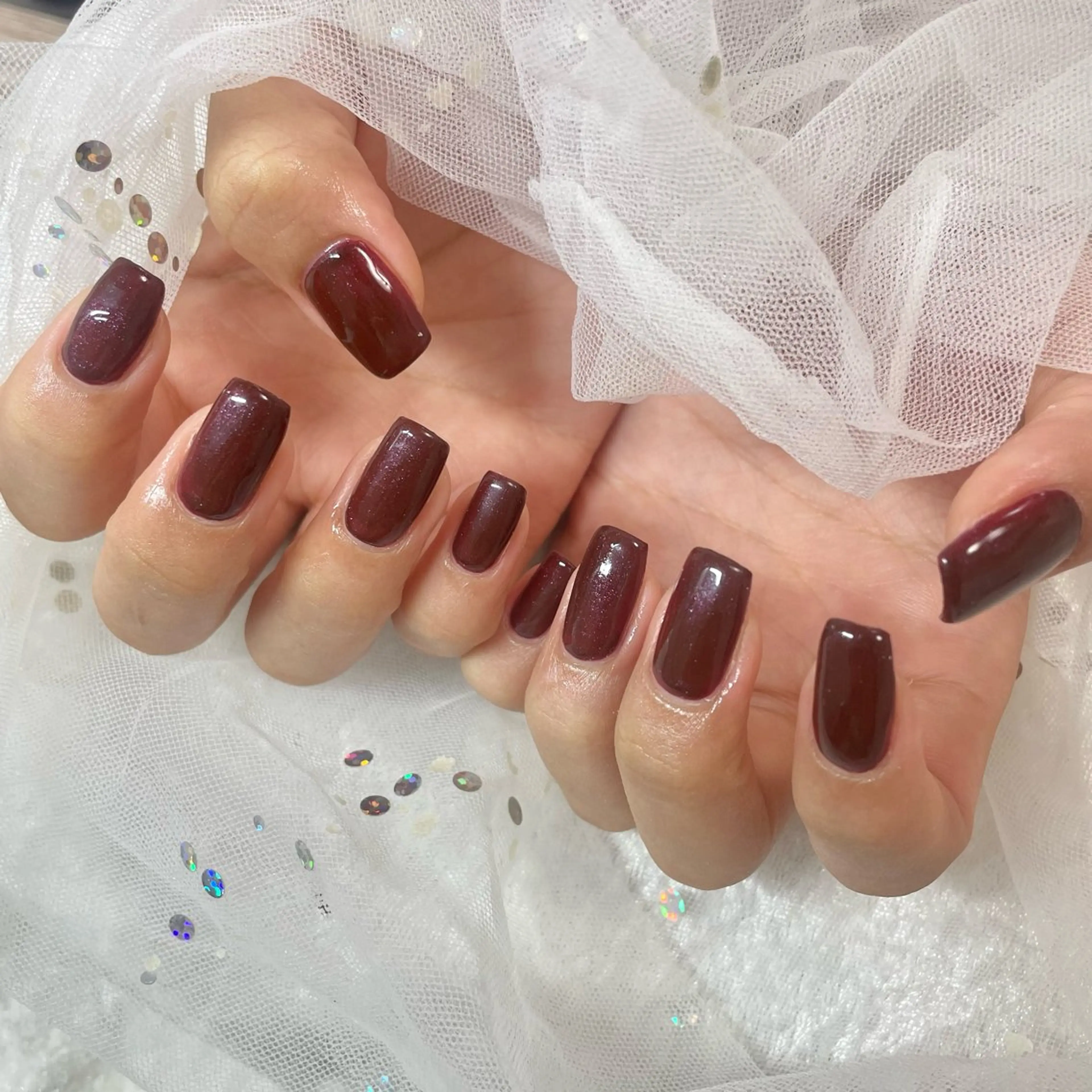 ネイル ボルドー ハンドネイル 🎀AYAKO 🎀中韓ネイルのネイルデザイン