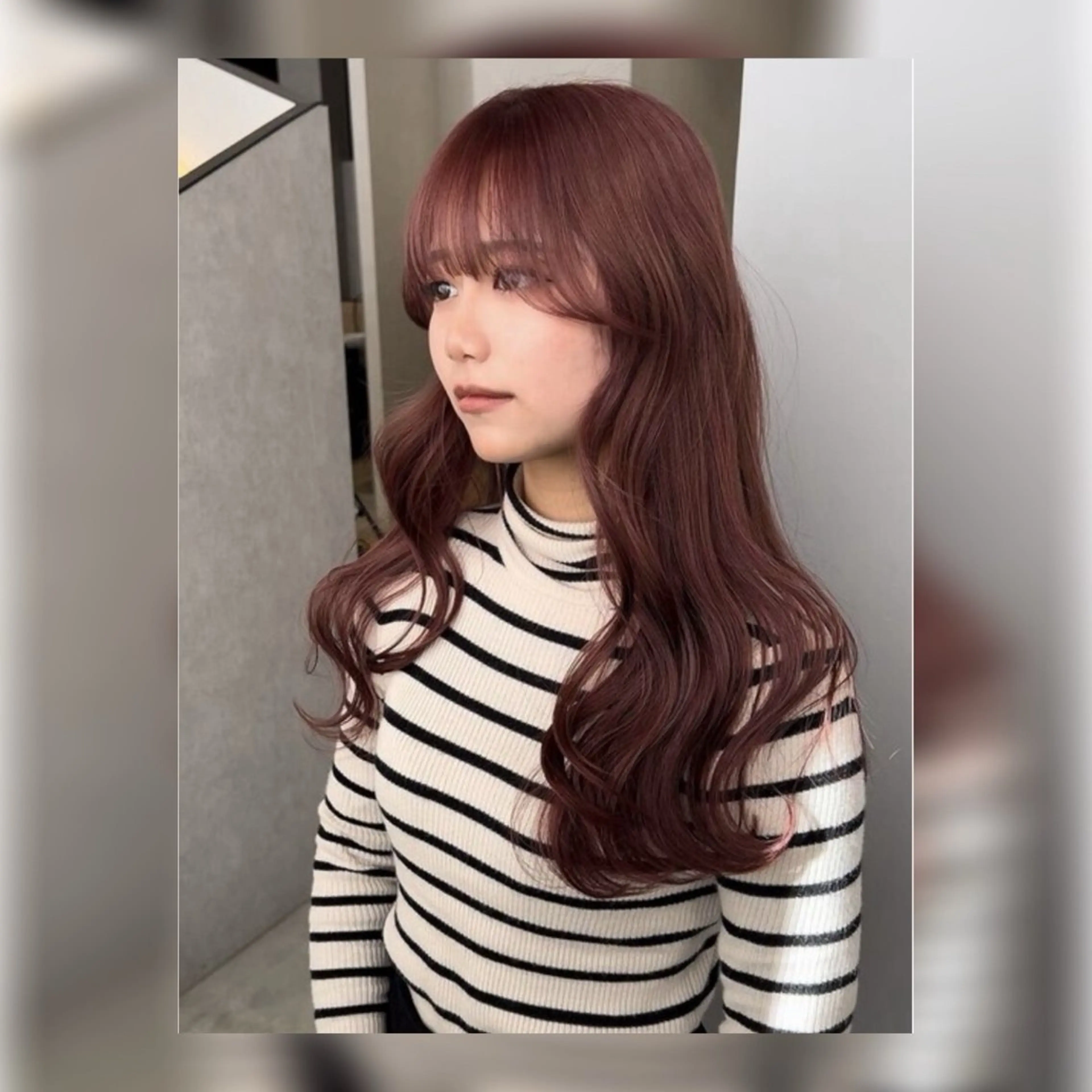 ロング カラー ブラウンカラー 透明感カラー レッドカラー レッドブラウン くびれヘア 松永 らりっさのヘアスタイル