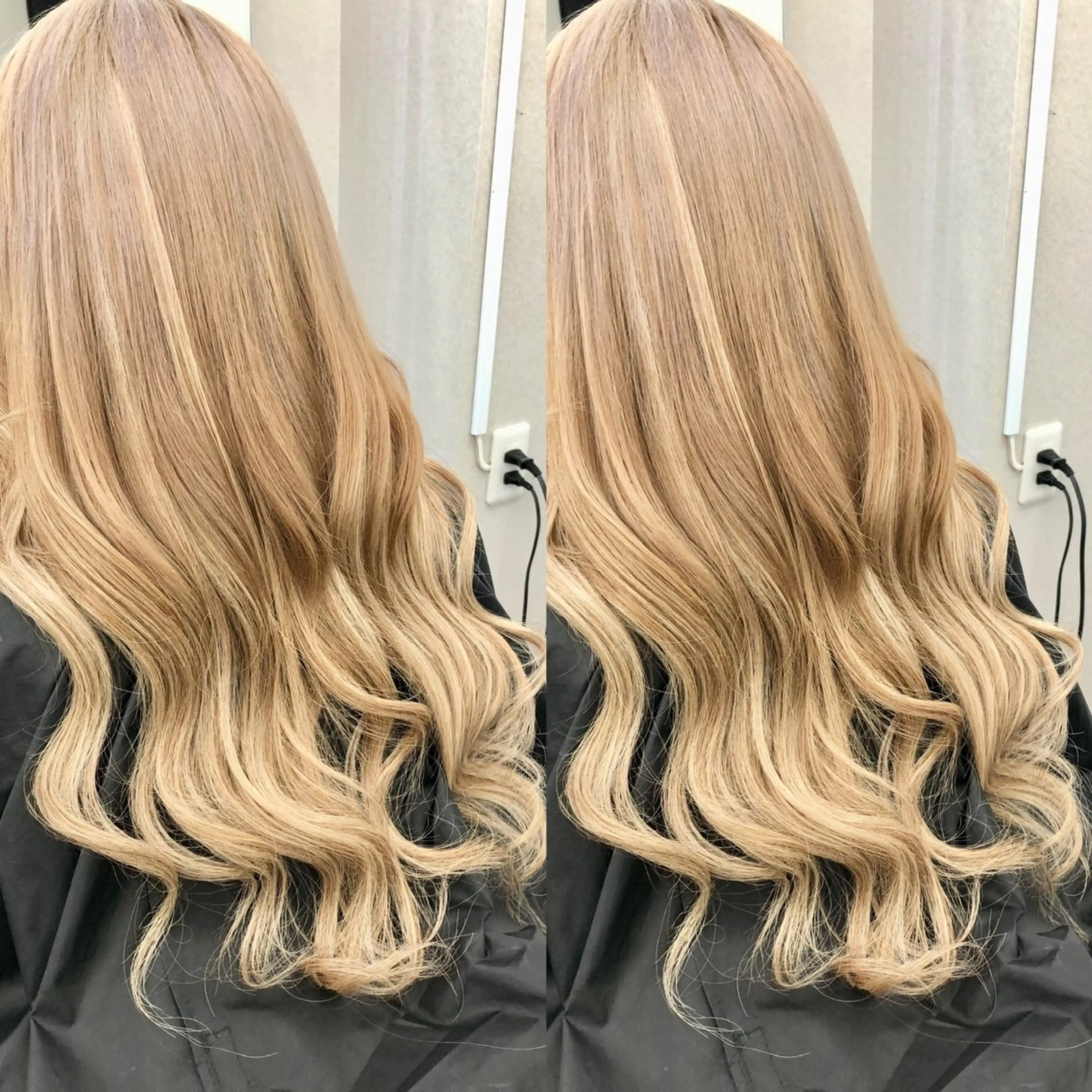 ロング カラー ヘアアレンジ シールエクステ ブリーチ ハイトーンカラー ボブ エクステ alpha. カラーエクステ下妻のヘアスタイル