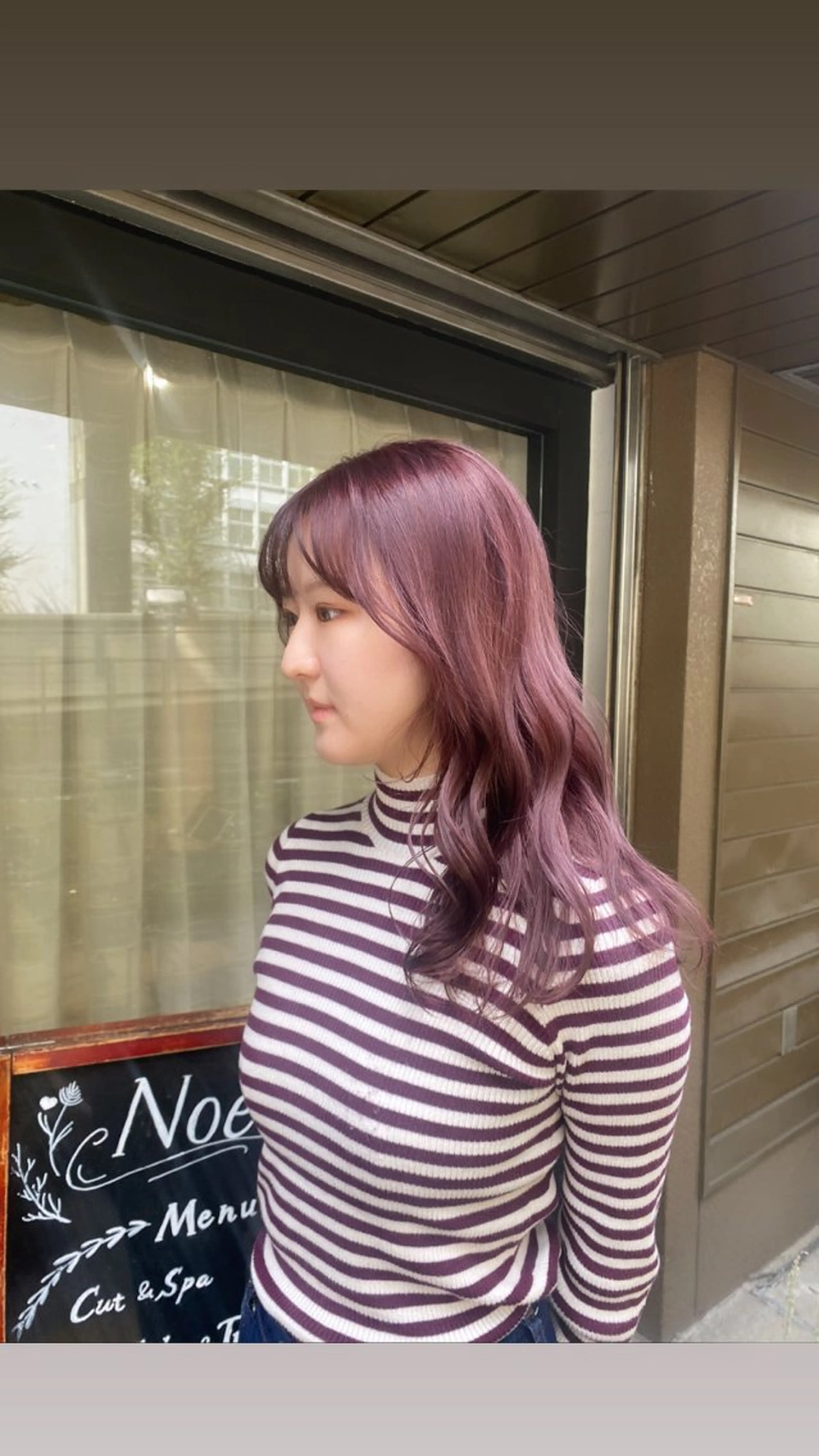 ロング ピンクラベンダー ツヤ髪縮毛矯正 🩶manamiのヘアスタイル