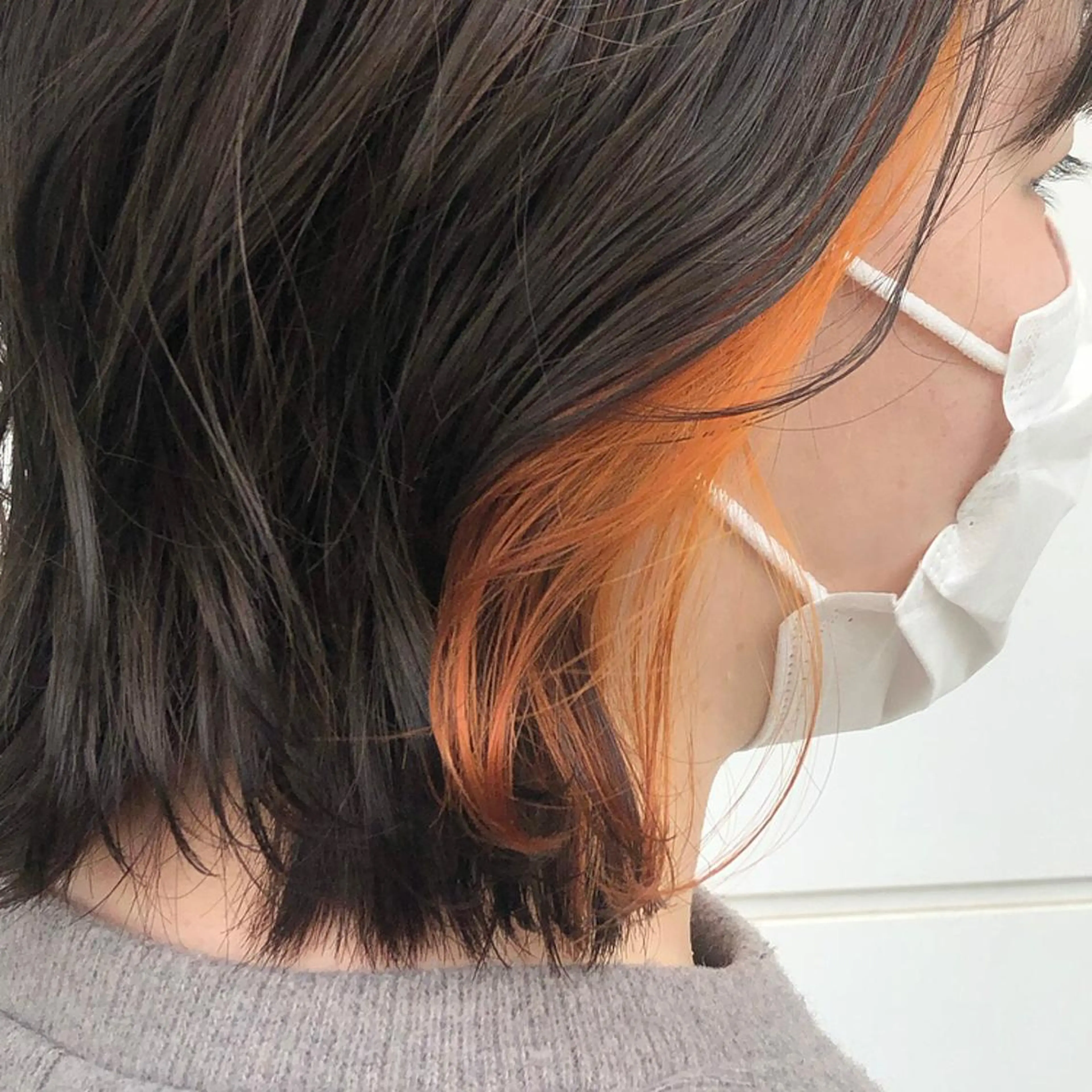 ミディアム カラー オレンジ ヘアカラー トリートメント カトウ ユウカのヘアスタイル