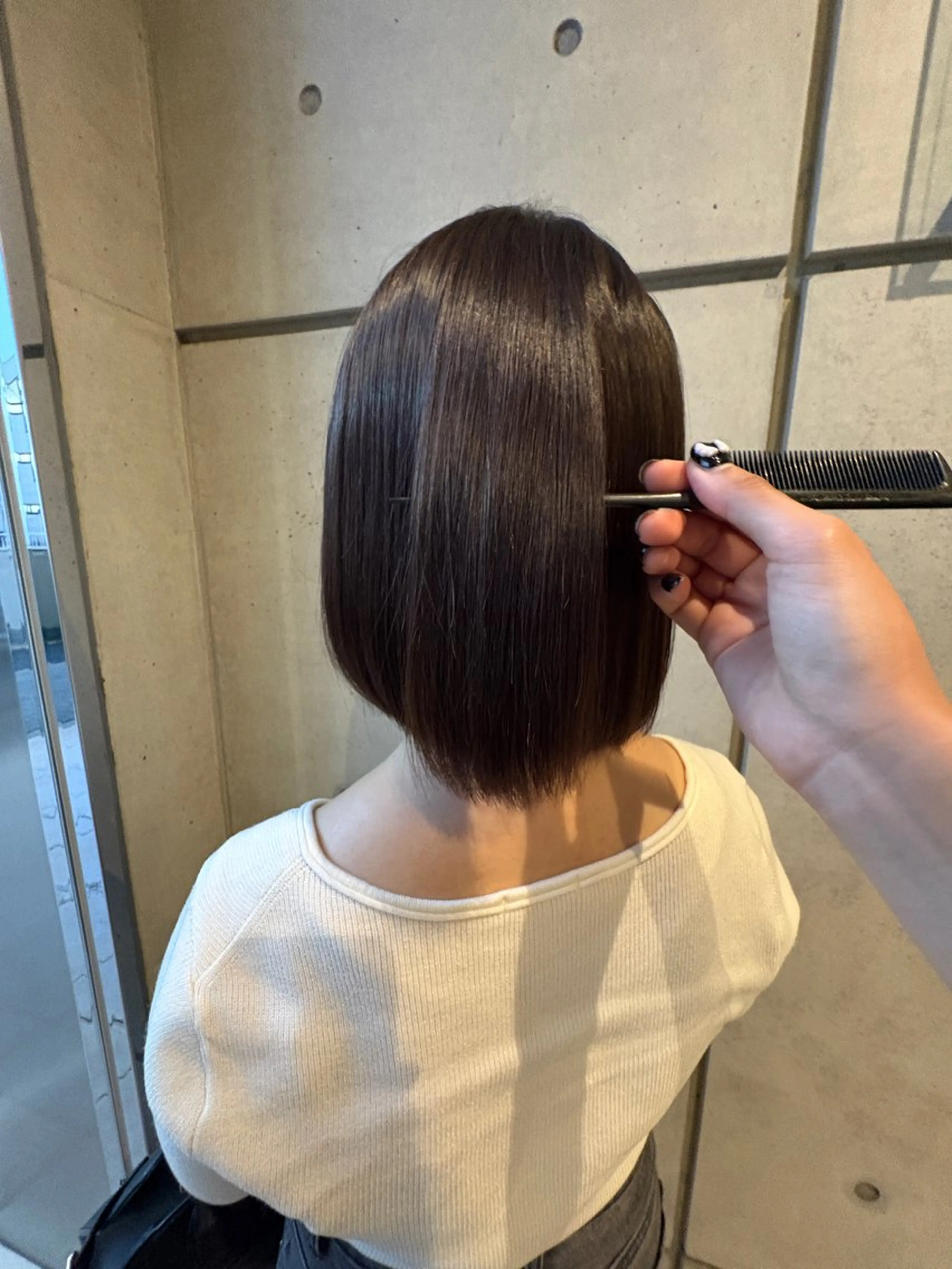 ショート 酸性ストレート 縮毛矯正 abe yuikaのヘアスタイル