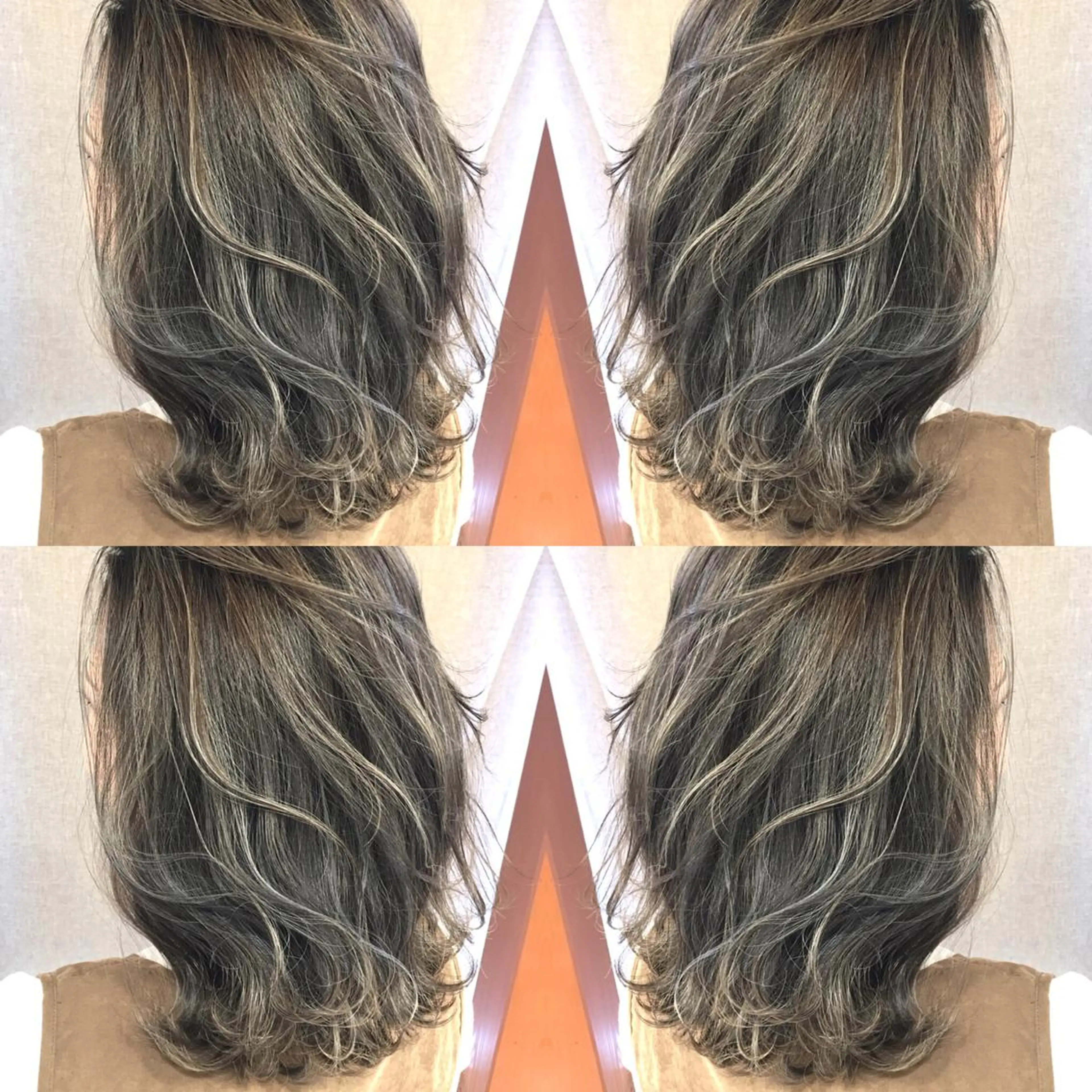 ミディアム カラー ハイライトカラー 3Dハイライト ハイライト ヘアカラー トリートメント 井上 一平のヘアスタイル