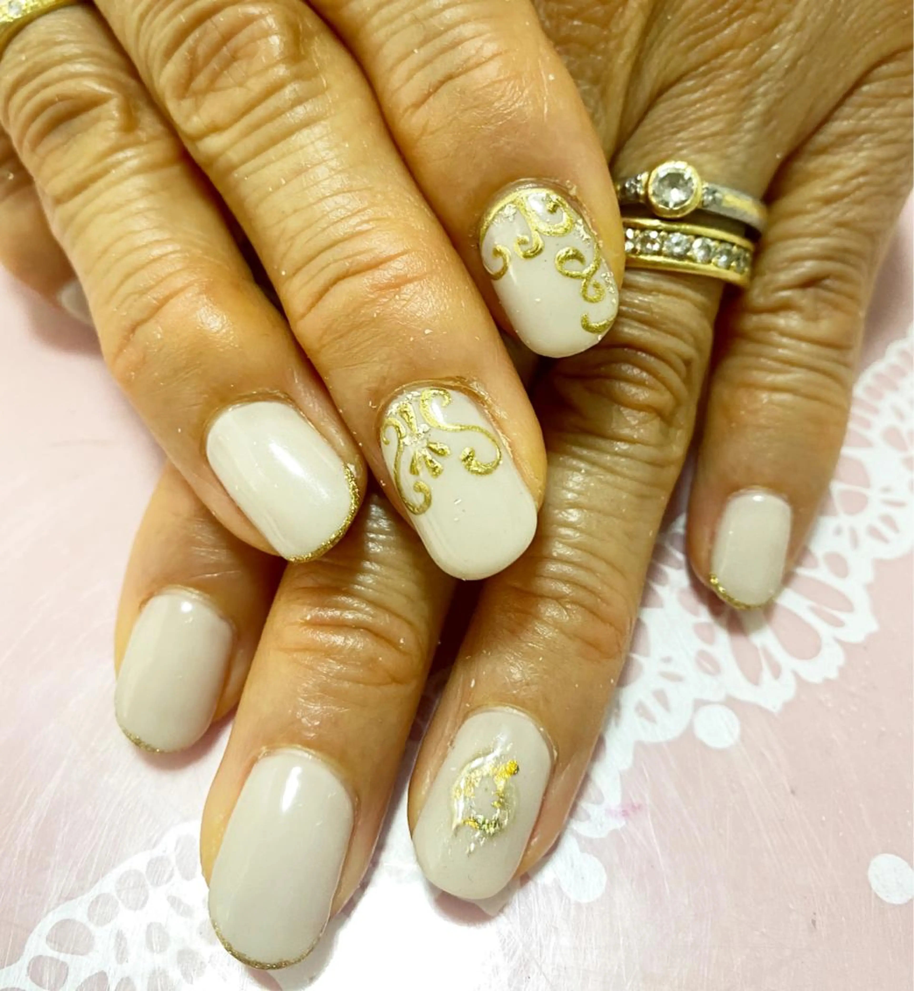 ネイル オーロラネイル フレンチネイル ジェルネイル キラキラネイル 韓国ネイル Nail Salon Ｄream Mamのネイルデザイン