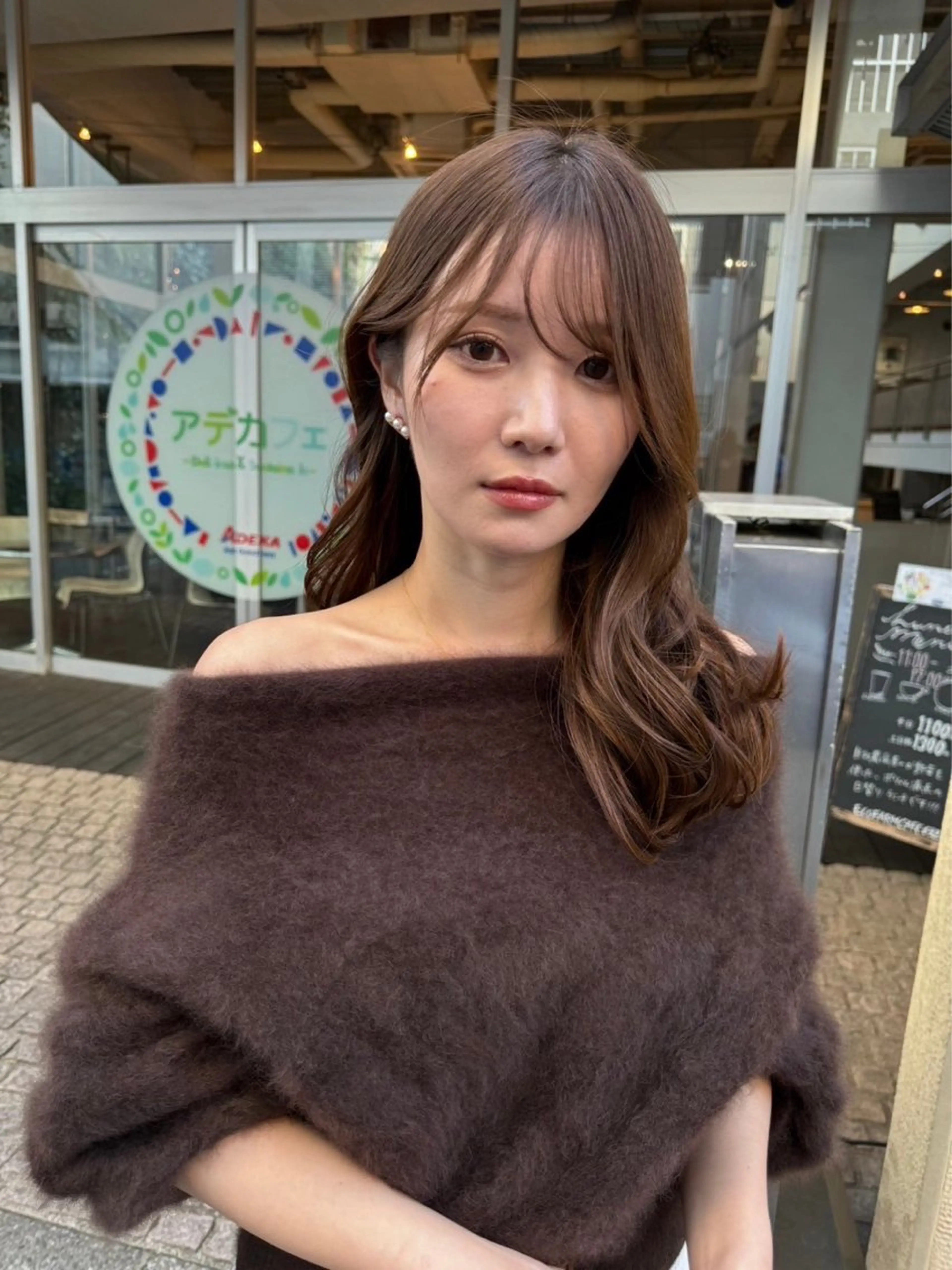 ミディアム パーマ ミディアムパーマ 韓国風ヘア 韓国風パーマ/耳つぼ ヘアセット/みづきのヘアスタイル