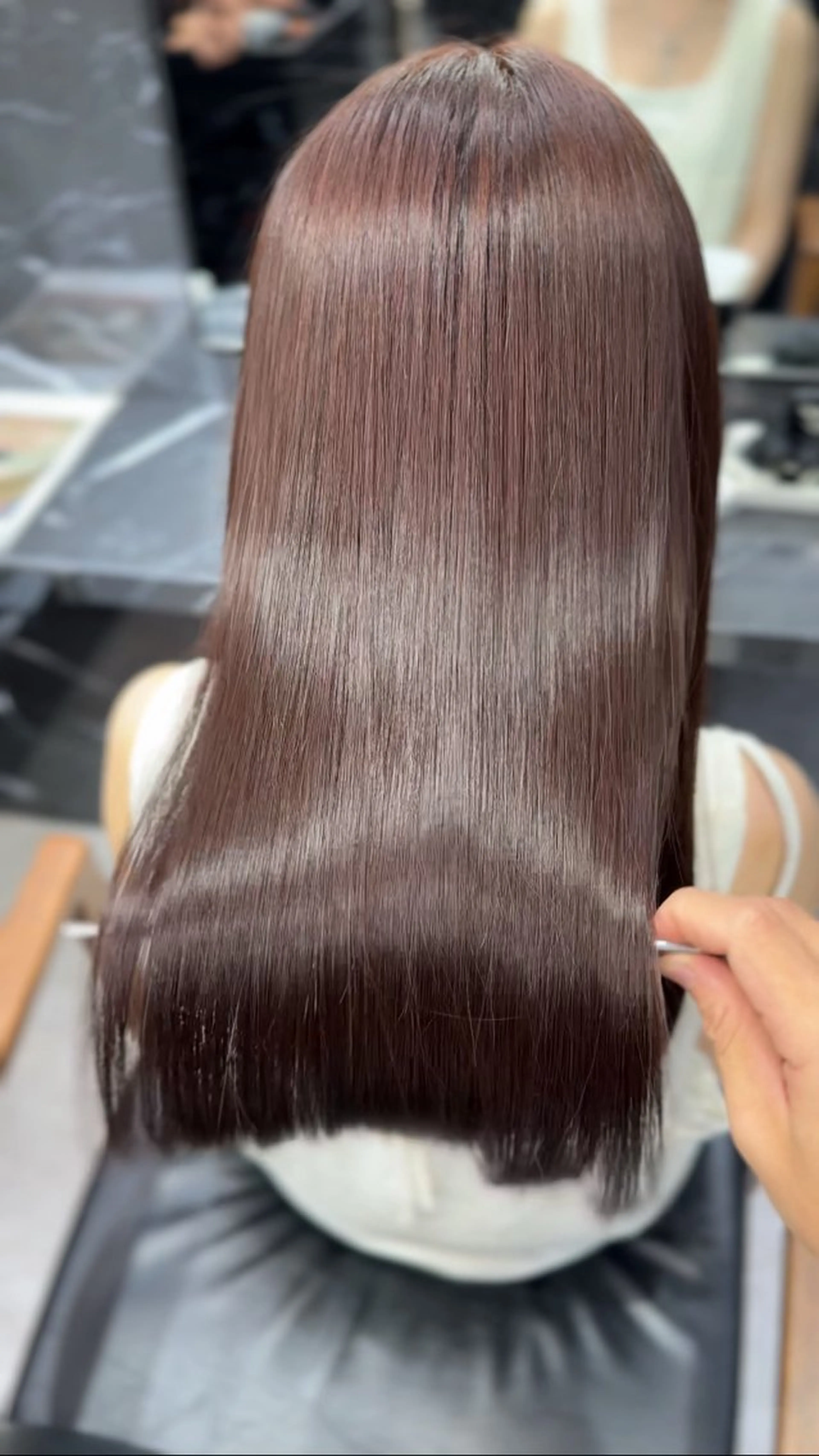 ロング ヘアカラー トリートメント JIN|乾かしただけ 美髪矯正本格髪質改善のヘアスタイル
