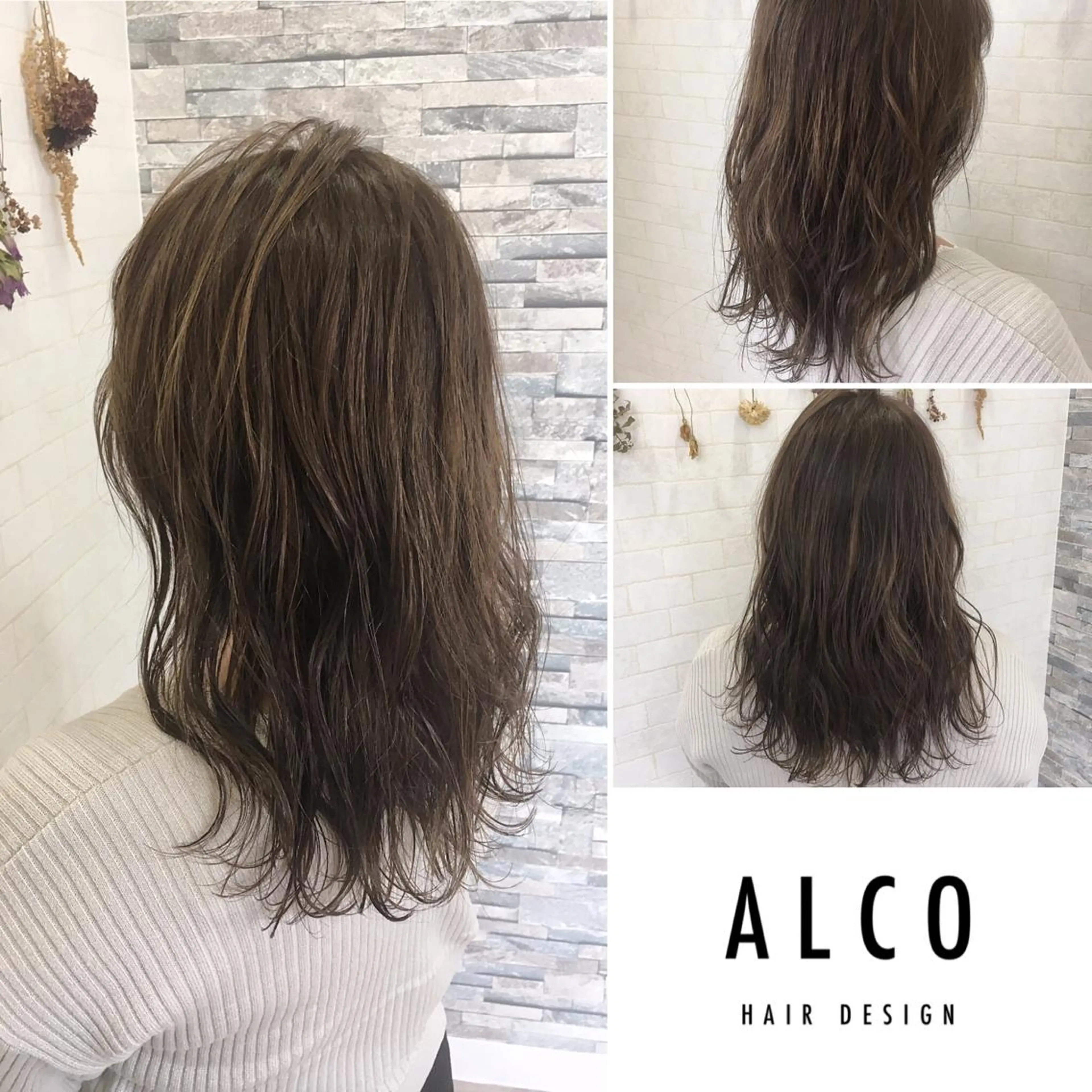 セミロング カラー ワタイショウタ 髪質改善✨アイブロウのヘアスタイル