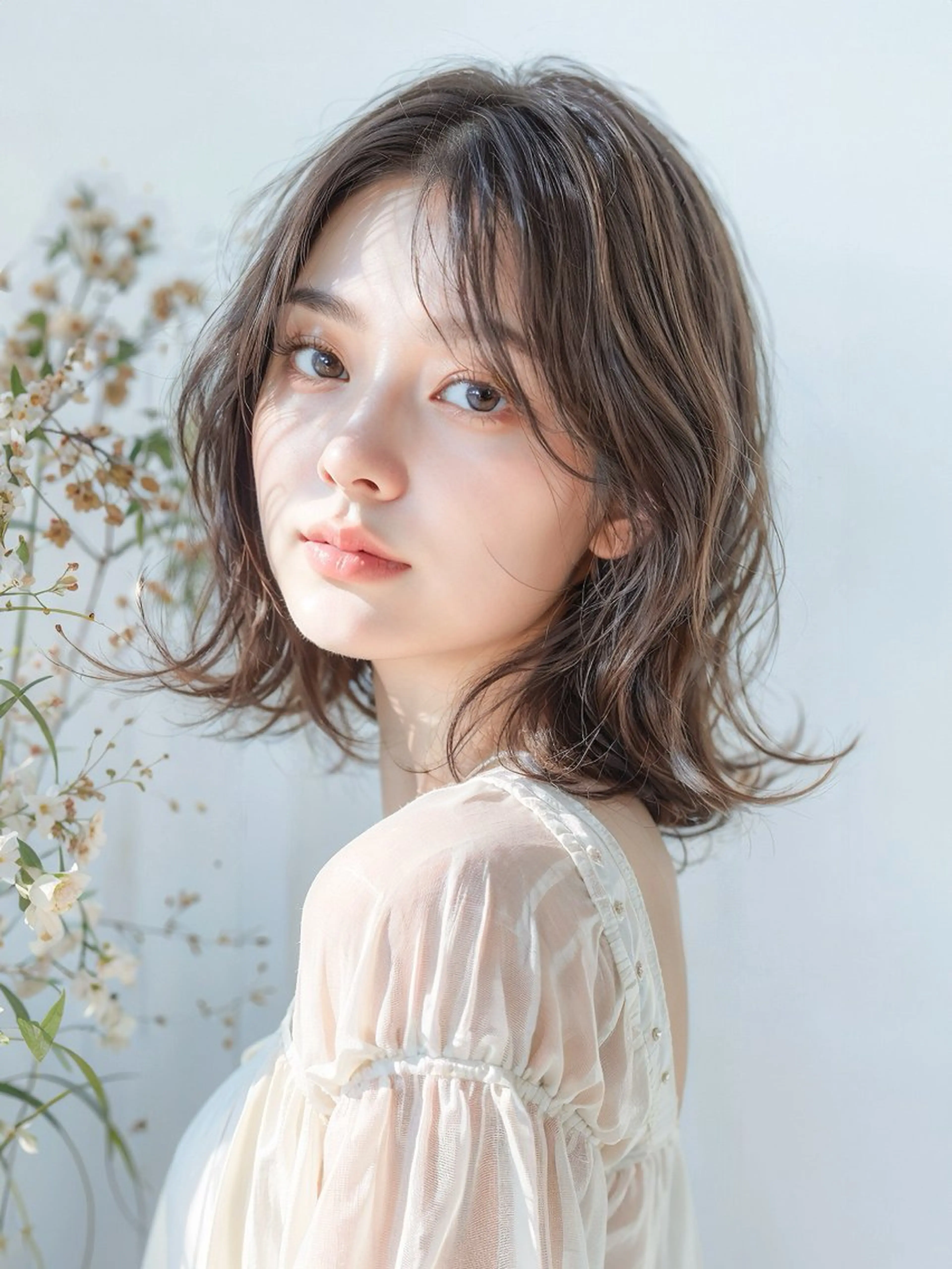 ミディアム カラー カット ヘアカラー トリートメント neon  hair亀戸店所属・🌈neonhair 透明感✨カラー🌈のヘアスタイル