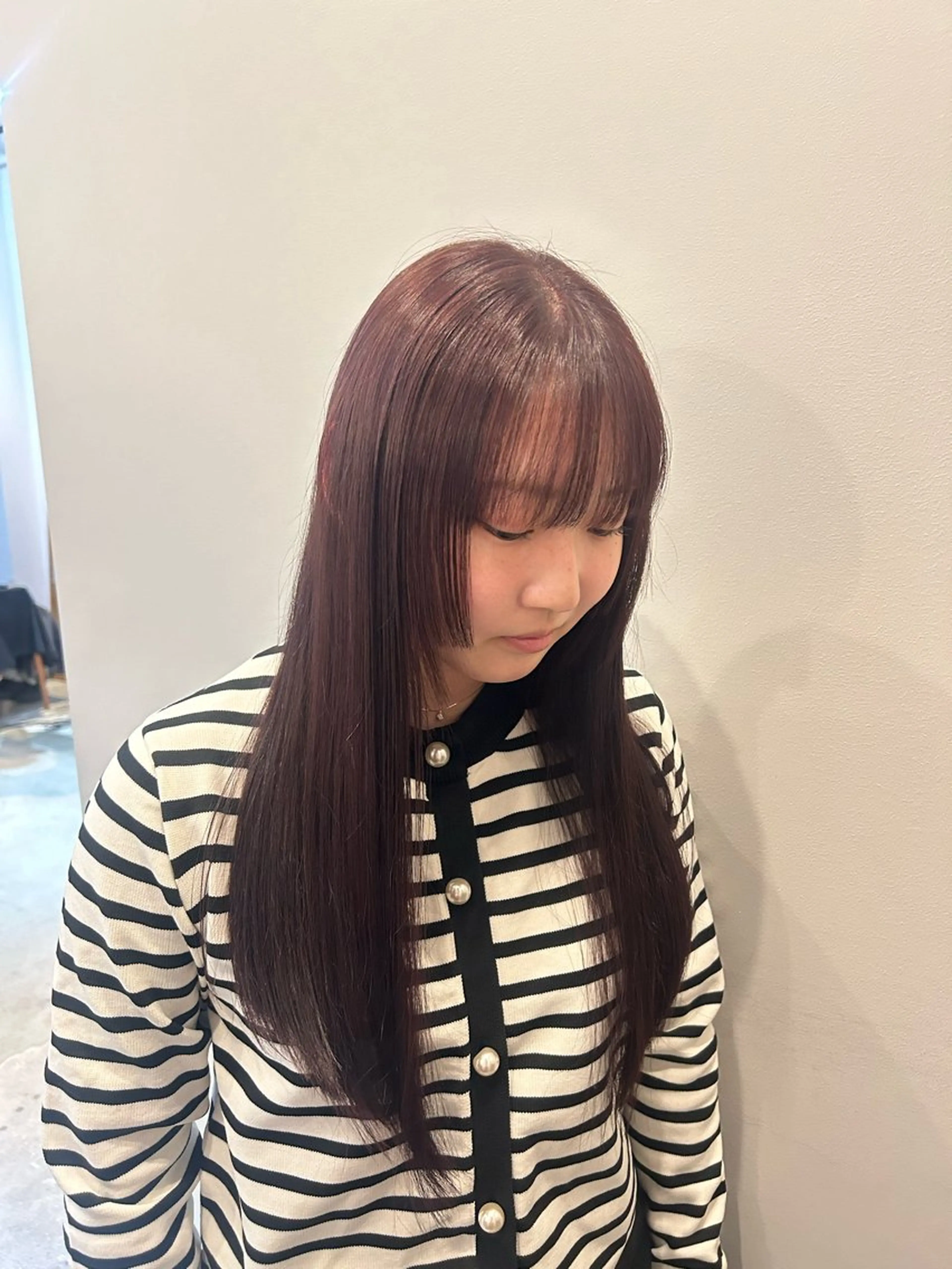 ロング ピンクブラウン 透明感カラー/ 顔周りカット🎀メイのヘアスタイル