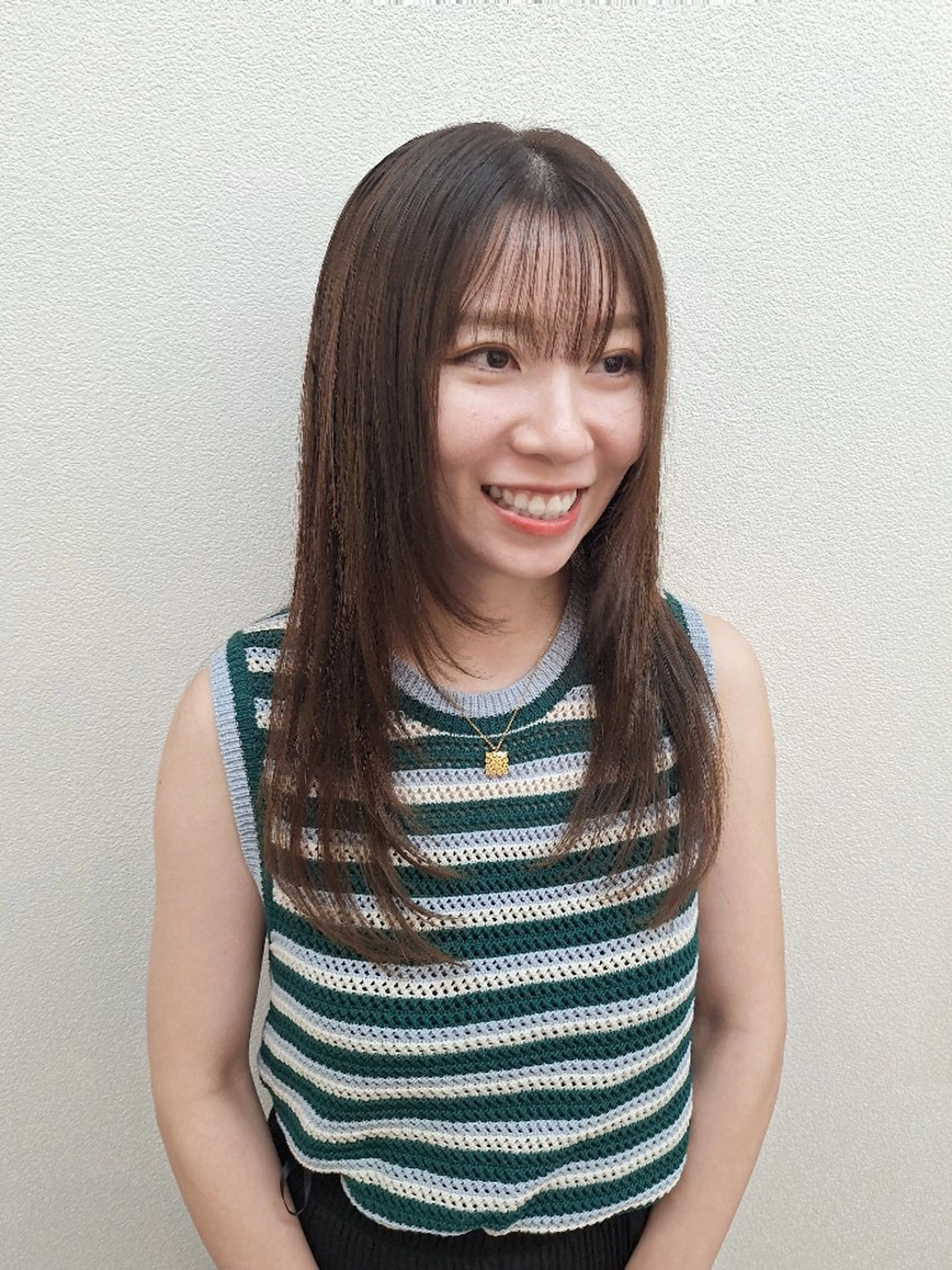 ロング カラー ブラウンカラー 顔まわりレイヤー 顔周りカット 髪質改善 レイヤーカット yolo.所属・夜特化型ヘアサロン 𓃱yolo.タナベのヘアスタイル