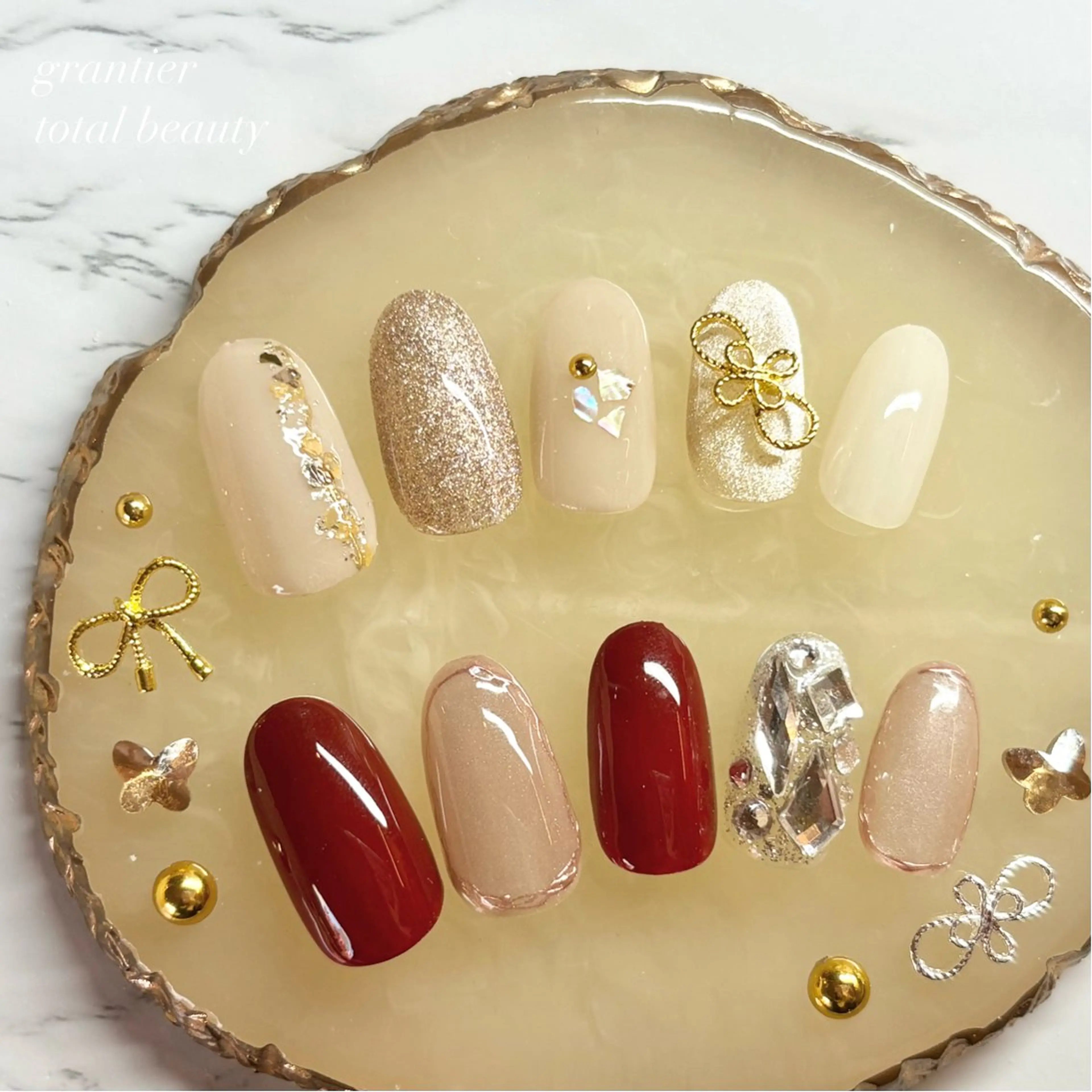 ネイル 成人式 持ち込み ハンドネイル grantier beautyのネイルデザイン