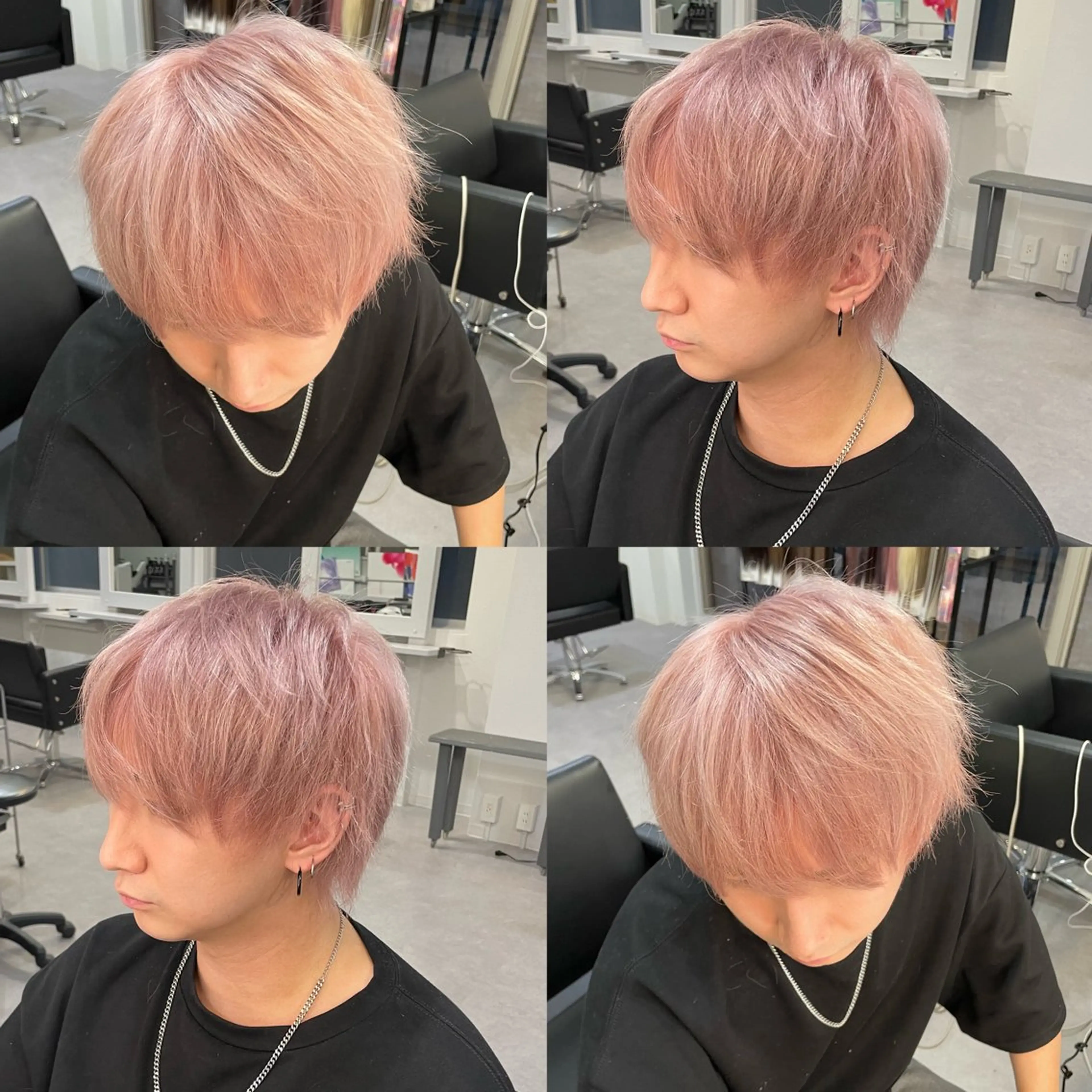 カラー メンズ ピンクカラー ホワイトピンク ヘアカラー Cielro【 シェイロ 】所属・Cielro/ダブル カラー/西田咲希のヘアスタイル