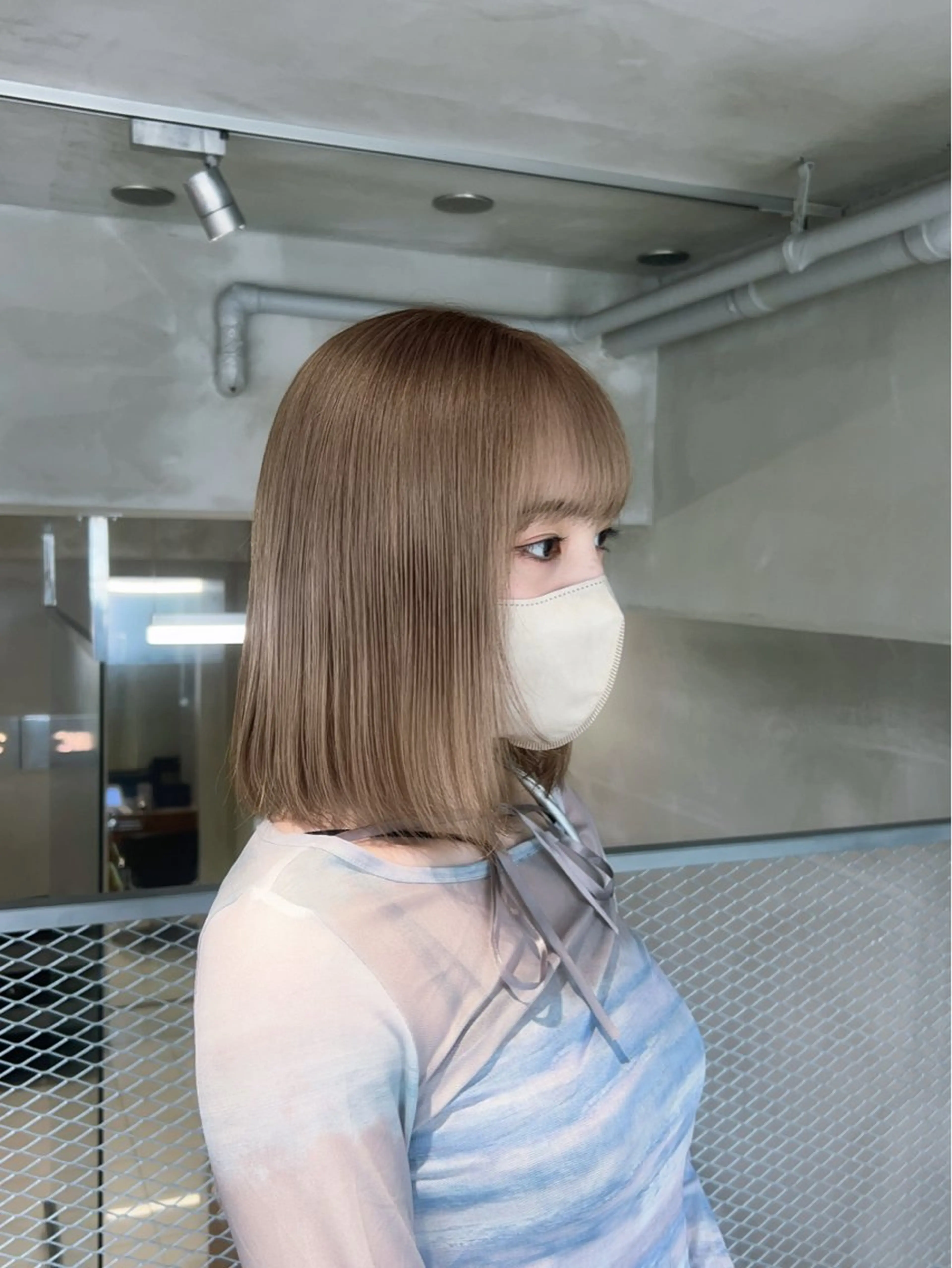カラー ベージュカラー ミルクティーベージュ ヘアカラー くすみカラー ボブ / SEINAᯓ★のヘアスタイル