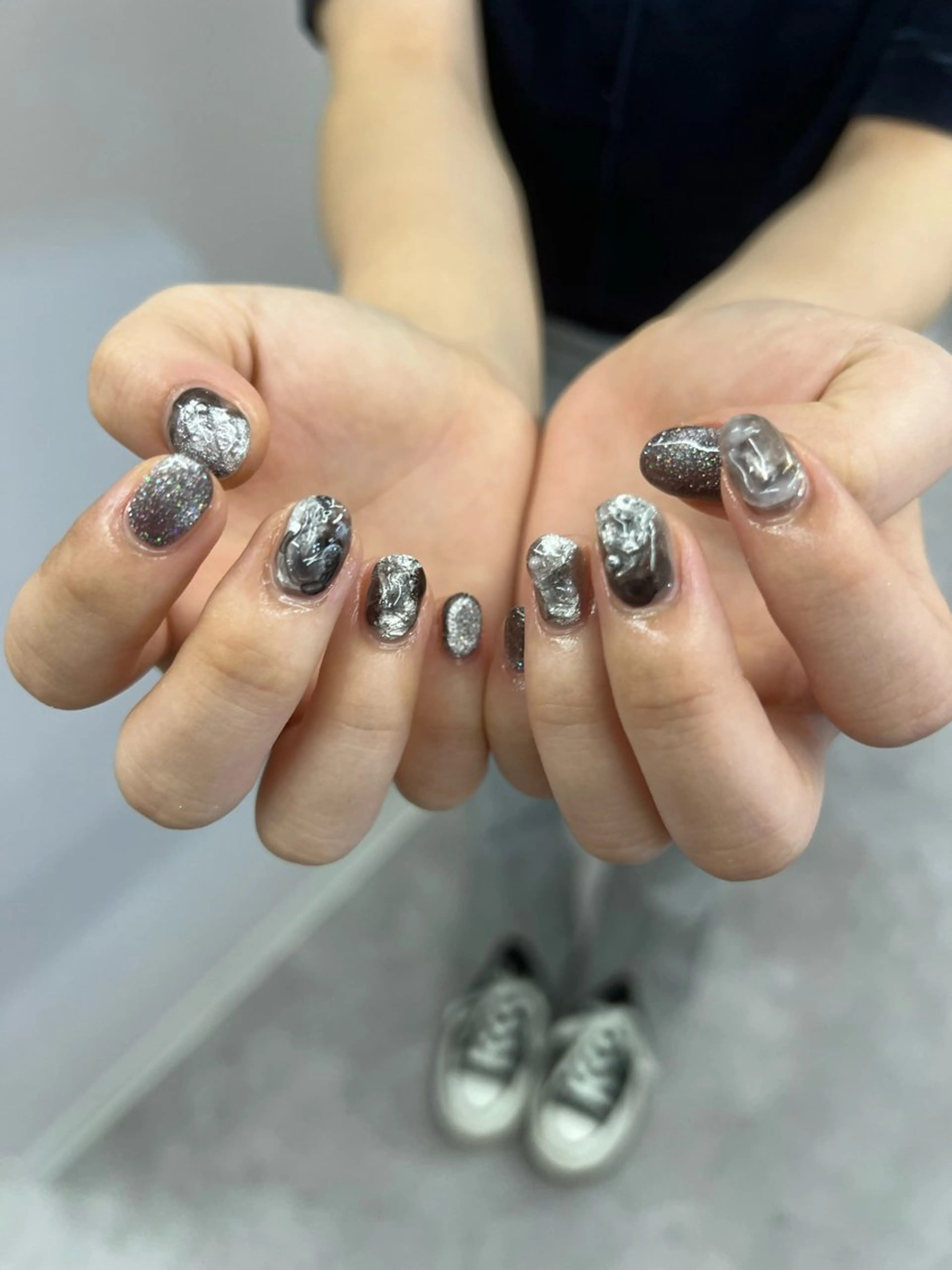 ネイル ジェルネイル 韓国ネイル マグネットネイル ニュアンスネイル パラジェル ハンドネイル ハンドケア Bana_ Nailのネイルデザイン