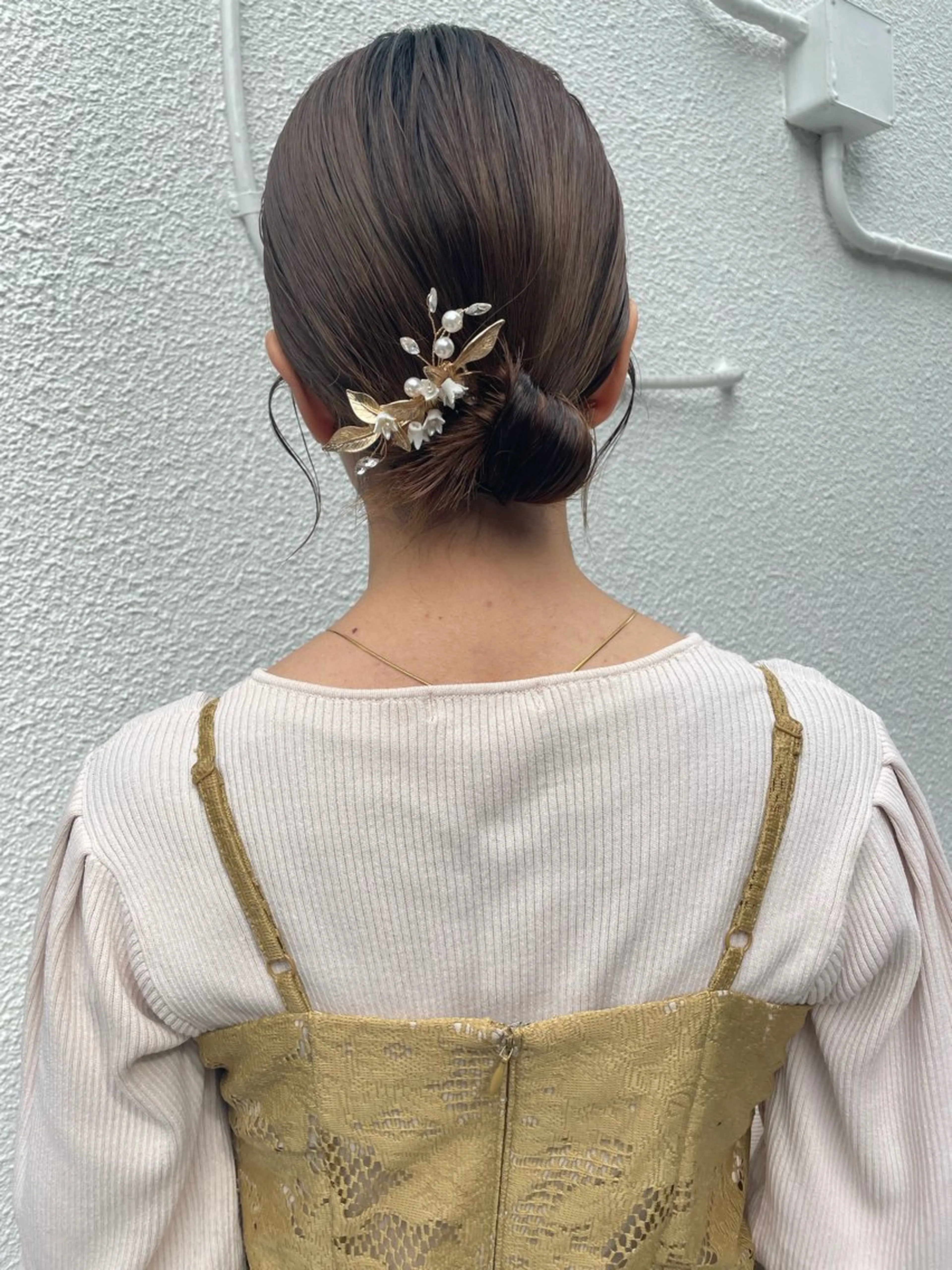 ショート ヘアアレンジ お団子ヘア 結婚式・ブライダル tim.所属・🪐ナチュラルモード ヘア🪐honokaのヘアスタイル