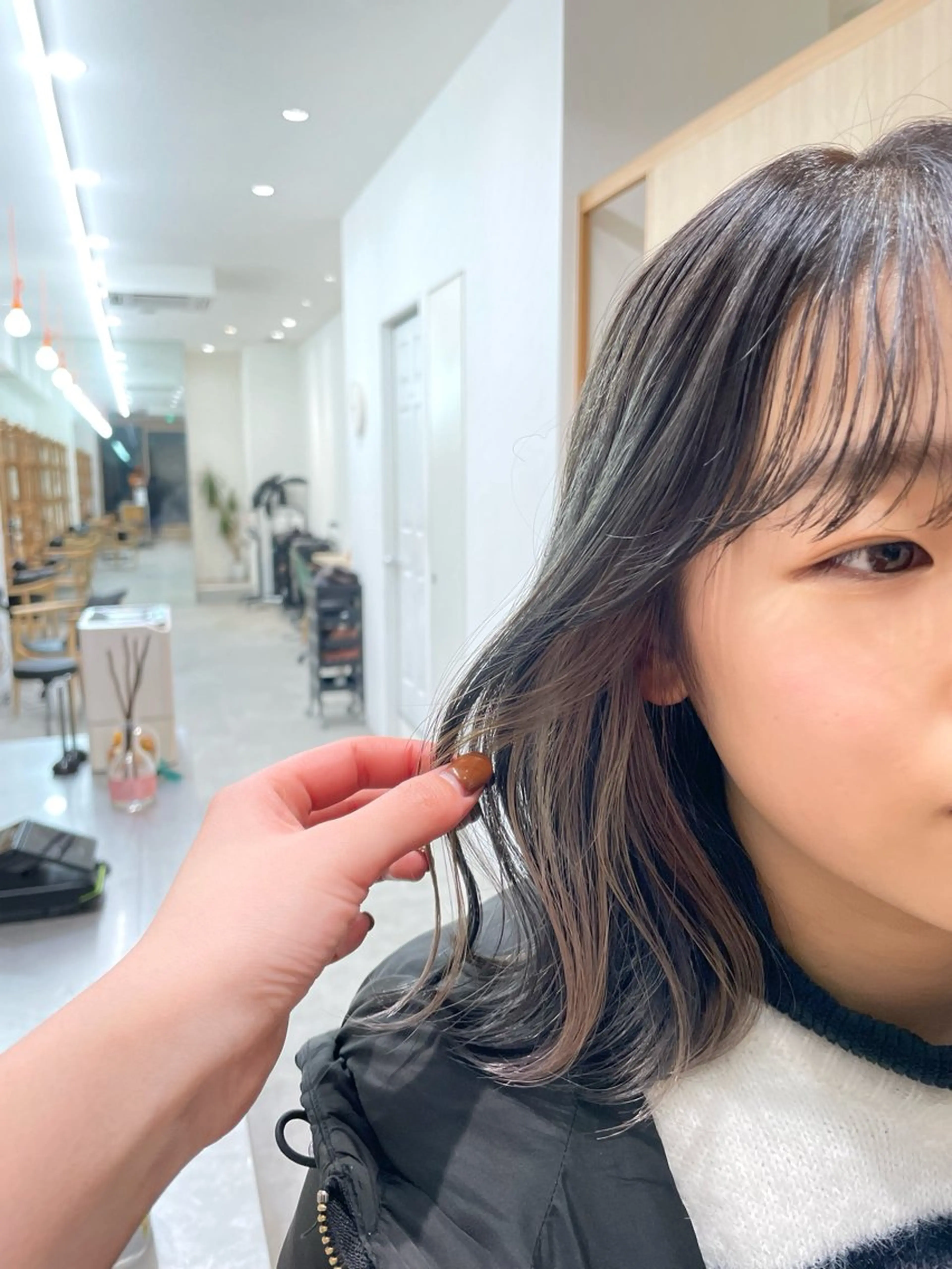 カラー ベージュカラー イヤリングカラー Say.所属・🐣Say.ree ひらいで ななみ🐣のヘアスタイル