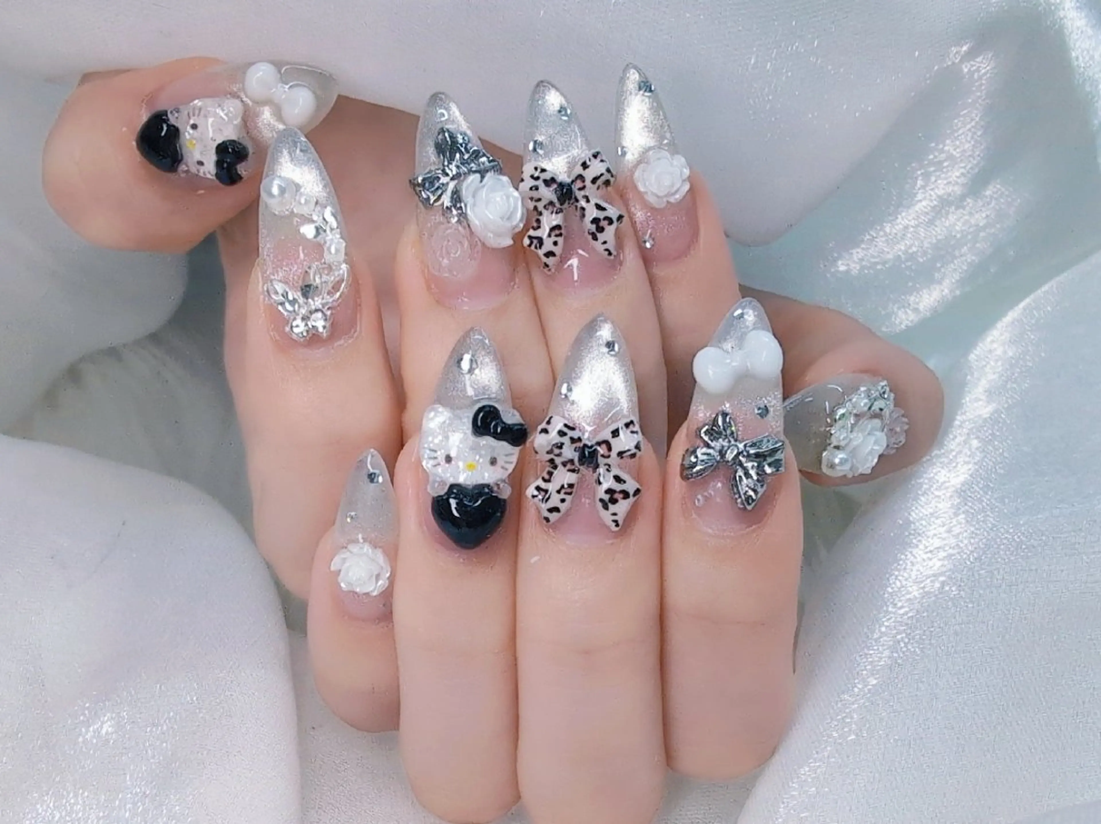 ネイル 成人式 入学式 長さ出し フラッシュネイル フレンチネイル Chouette Nailのネイルデザイン