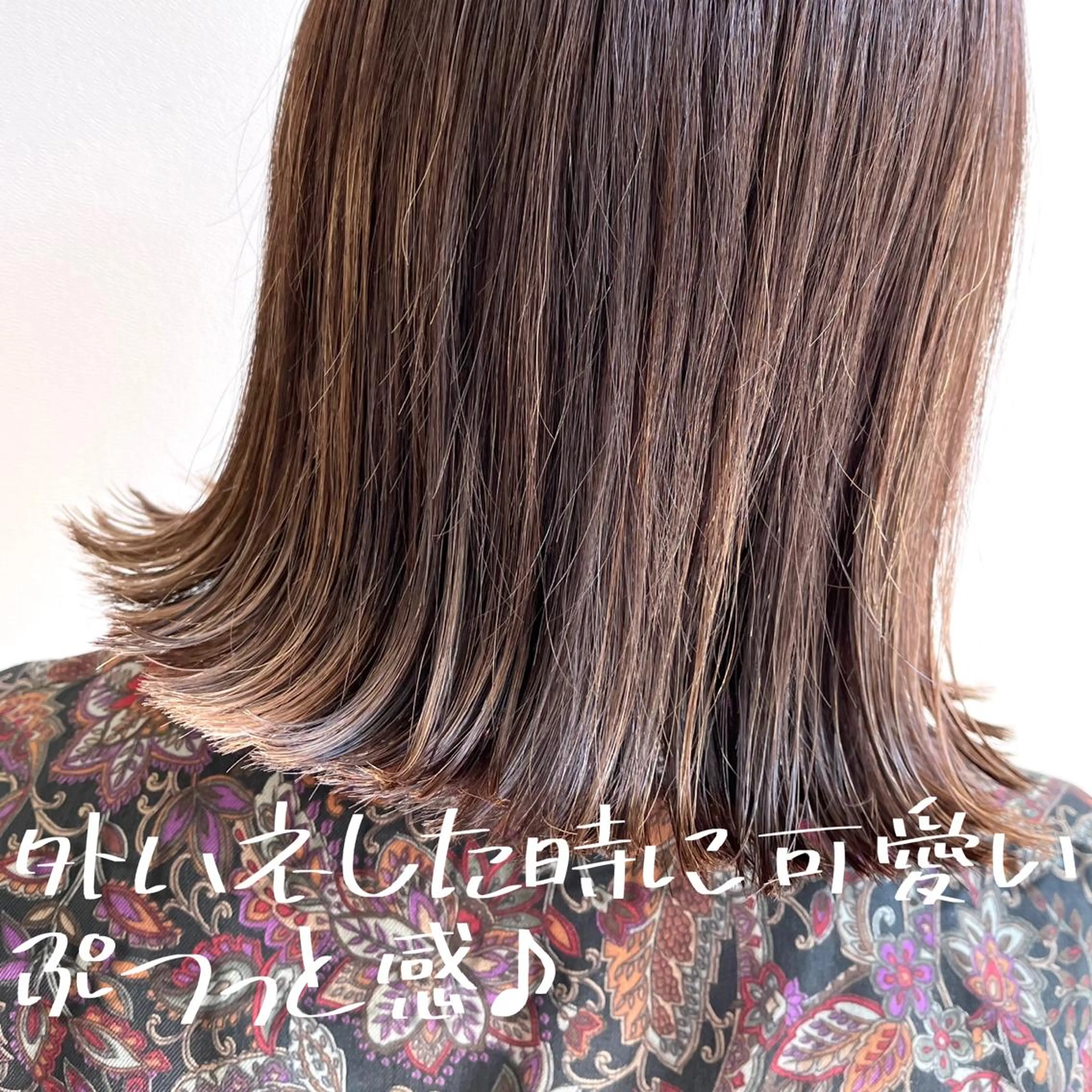 ミディアム カラー パーマ Riposo.所属・✨似合わせカラー✨ 奈須晴香のヘアスタイル