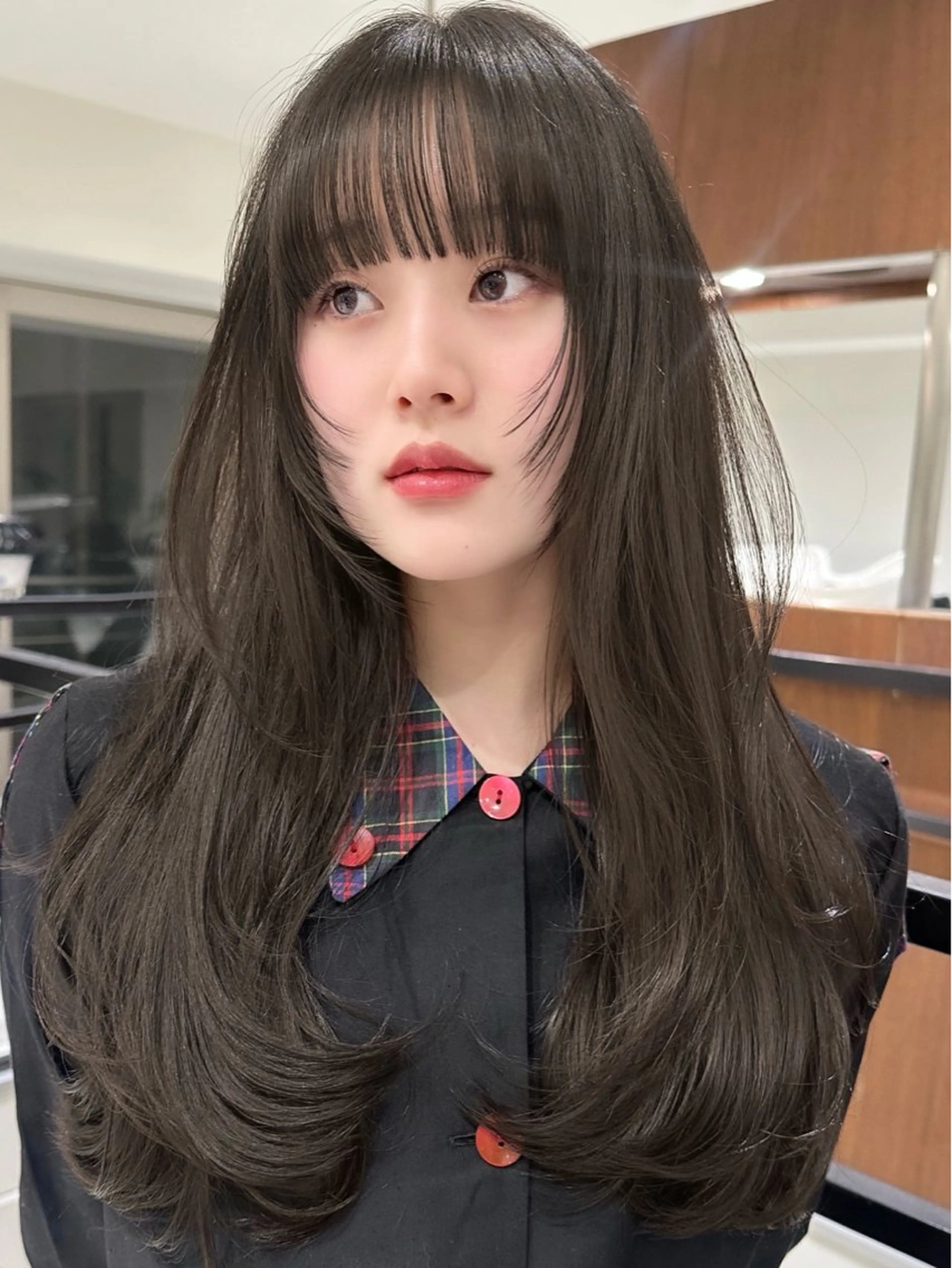 ロング レイヤーカット カット ヘアカラー トリートメント 🎗️似合わせ/小顔 顔周りカット/透明感のヘアスタイル