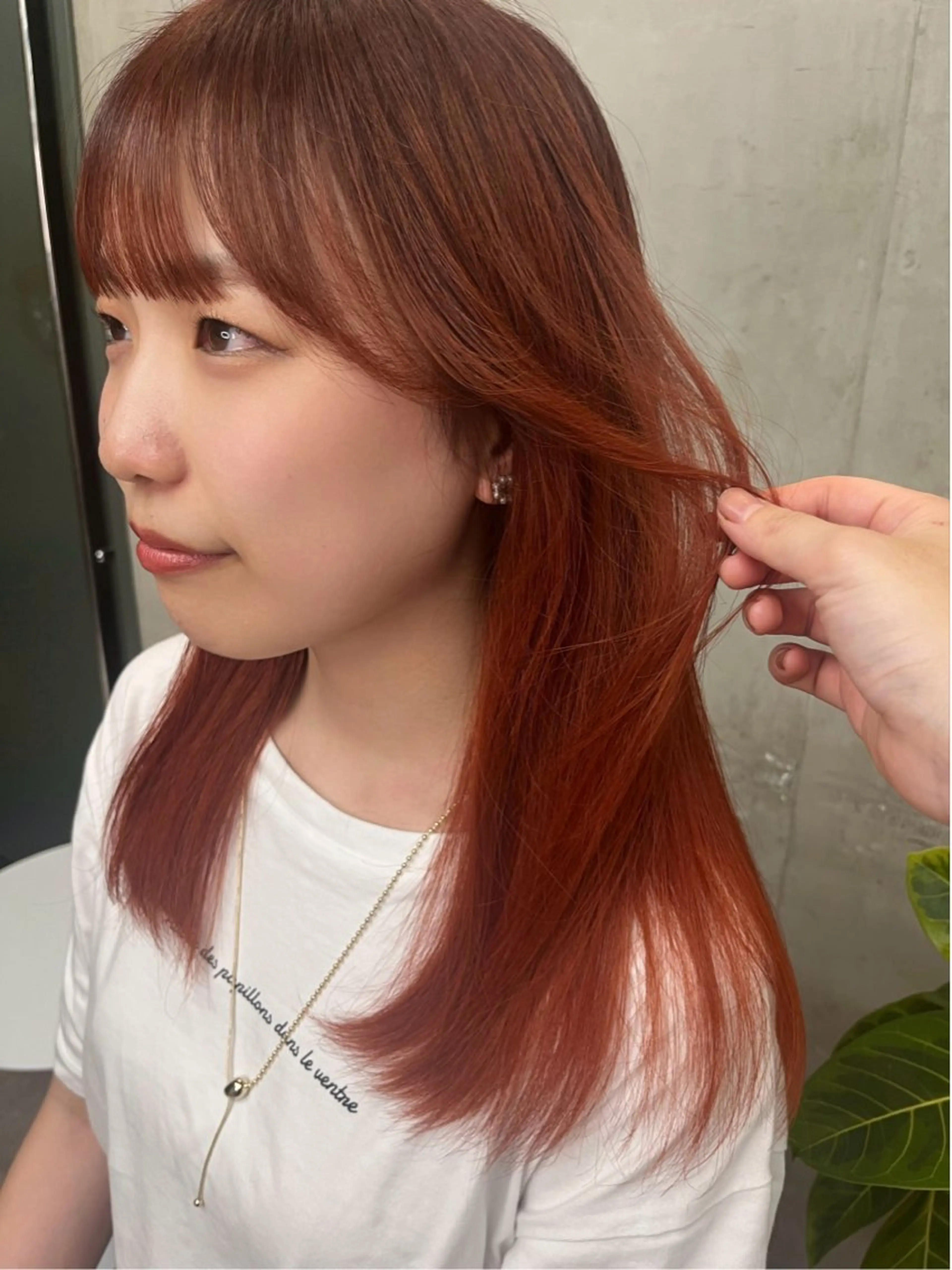 セミロング 顔周りカット ヘアカラー SALT WATER所属・🫐 𝐌𝐚𝐨 🫐ボブモデル募集のヘアスタイル