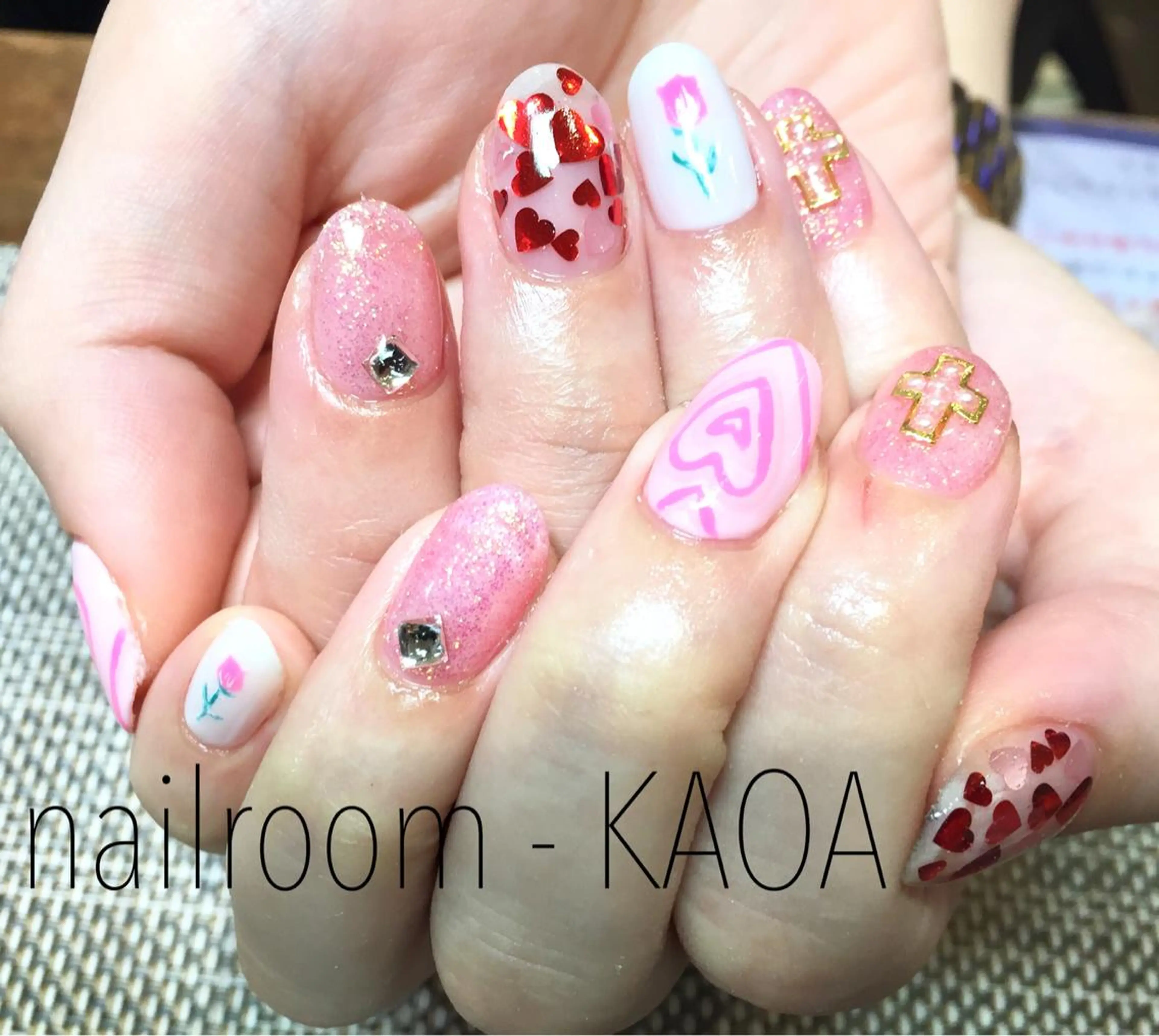 ネイル キラキラネイル ピンク nailroom- KANOAのネイルデザイン